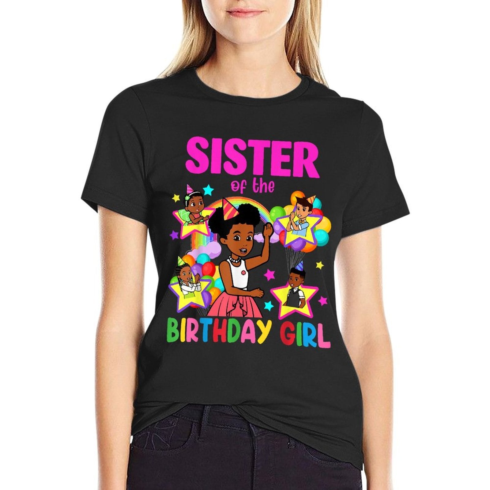 Sister Of Birthday Girl Gracie Birthday Dolls Girl Party  Stretchy T-Shirt