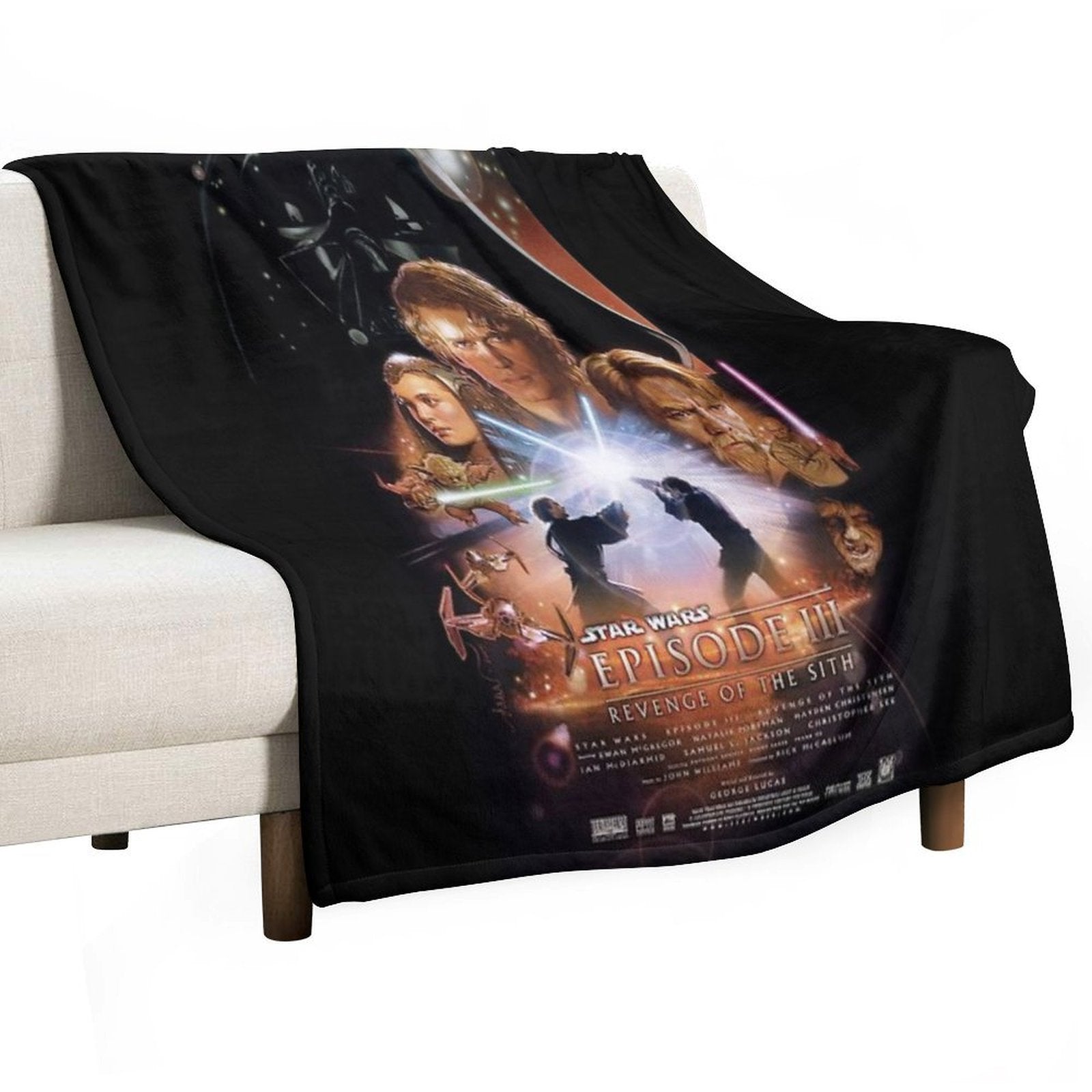 The Vintage Movies Episode III Poster Plush Throw Blanket