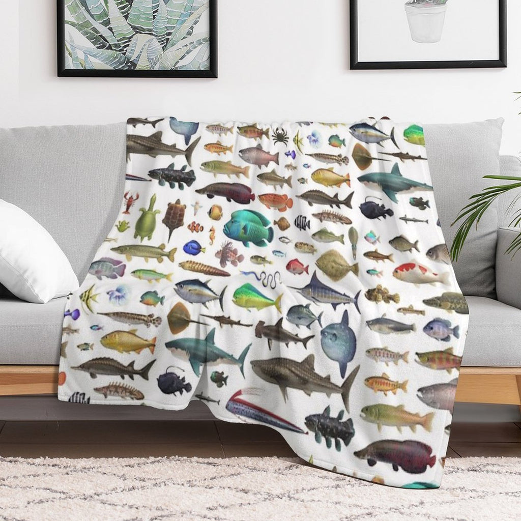 ALL FISH N STUFF Critterpedia Wrinkle-free Throw Blanket