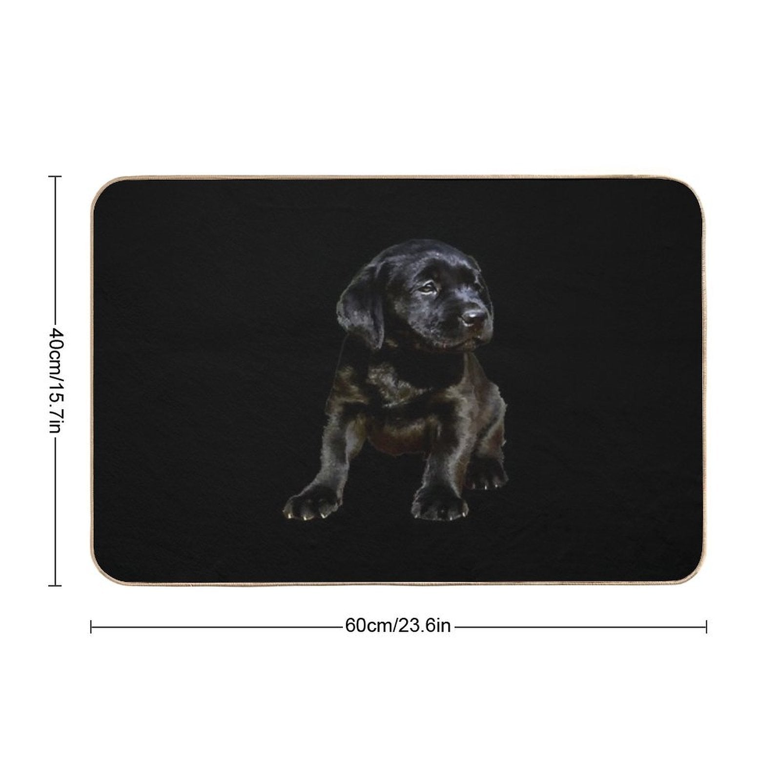 Adorable And Cute Black Labrador Sitting Puppy Vector  Non-Slip Bath Mat