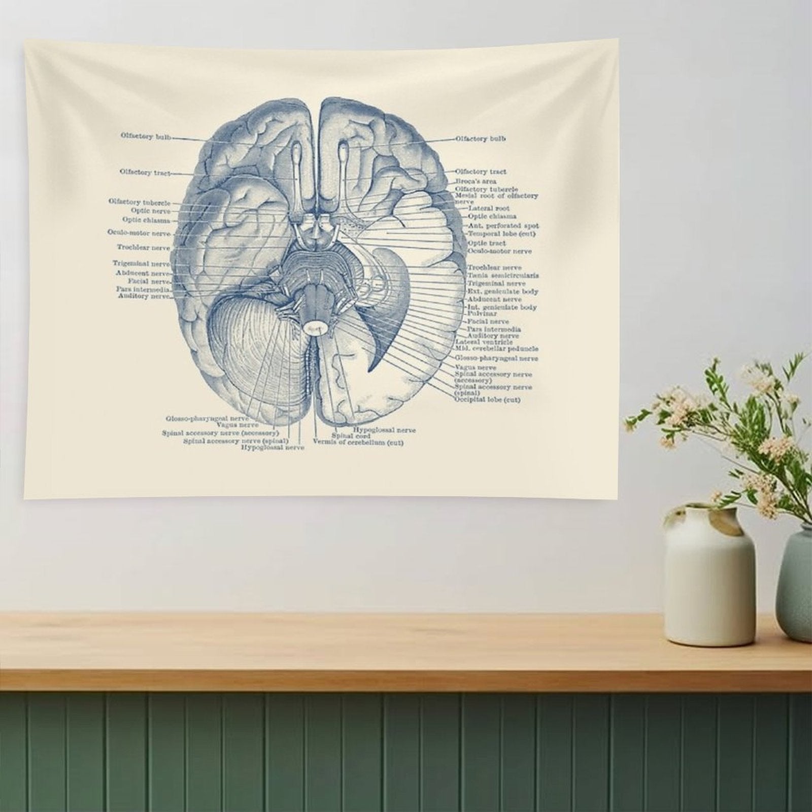 Brain Nervous System Diagram Tapestry