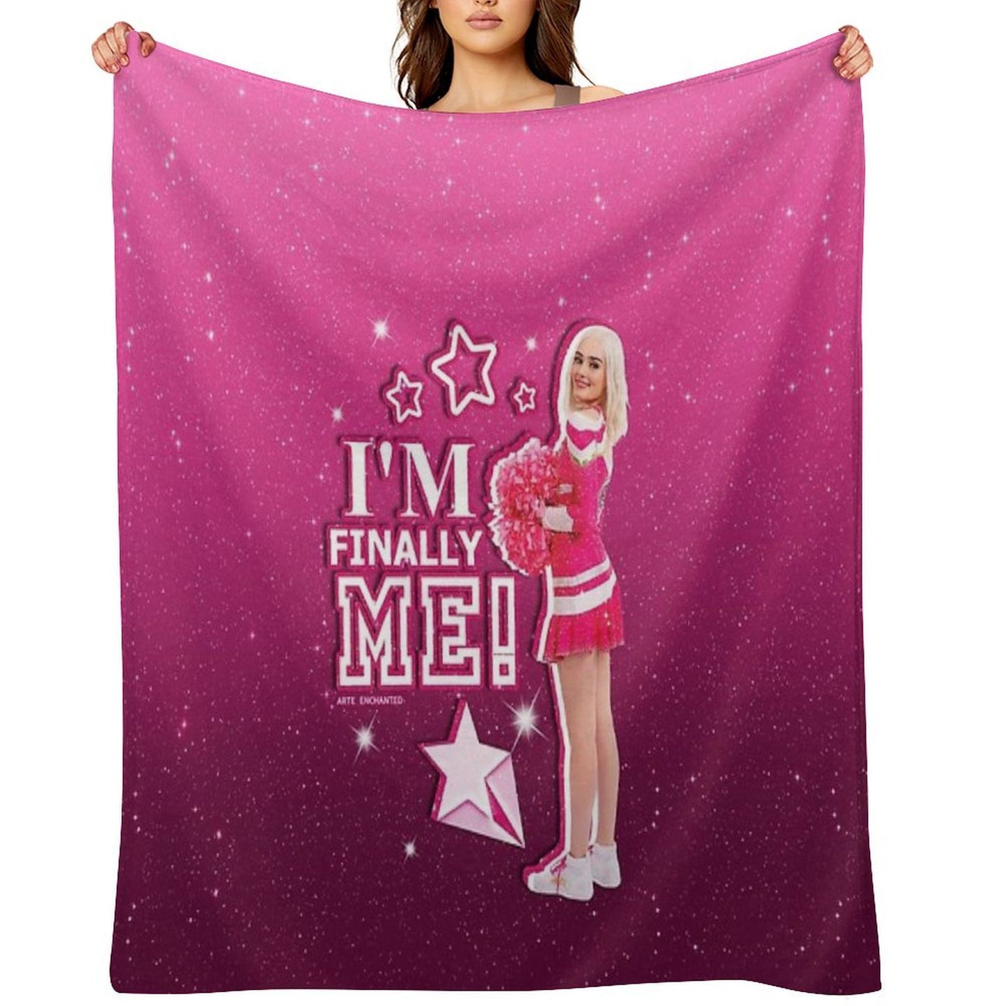 Zombies 3 - Addison I'm Finally Me Pink Glitter Travel-friendly Throw Blanket