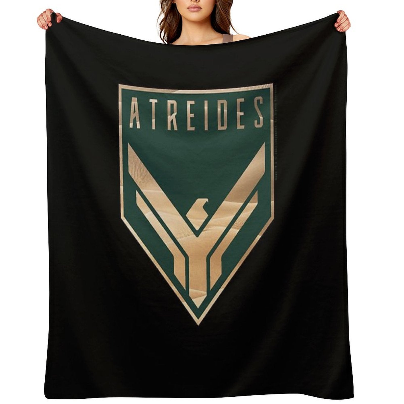 Dune - House Atreides Badge Inverted (Dark Image) - Plush Throw Blanket