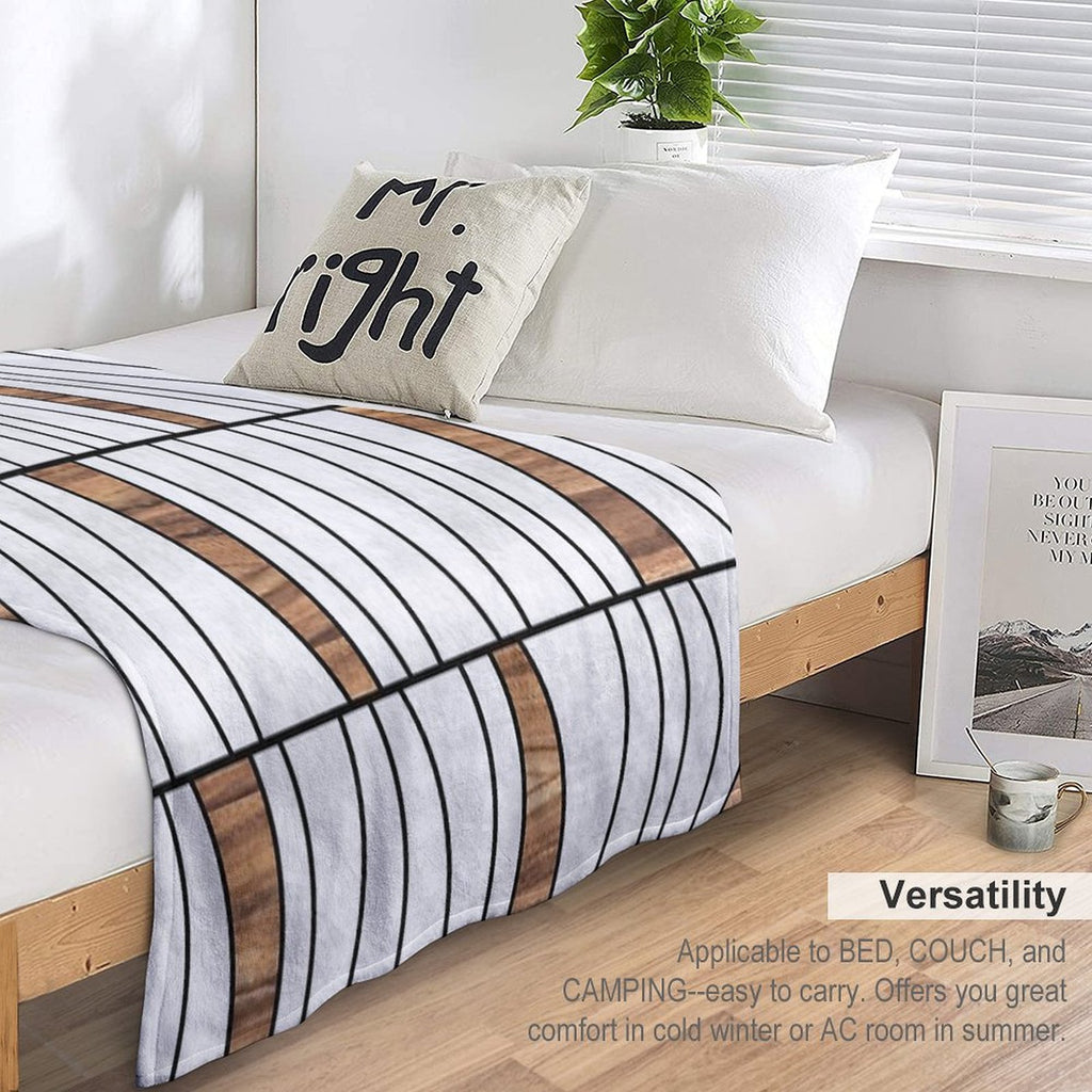 Mid-Century Modern Pattern No.4 - Concrete And Wood Premium Throw Blanket