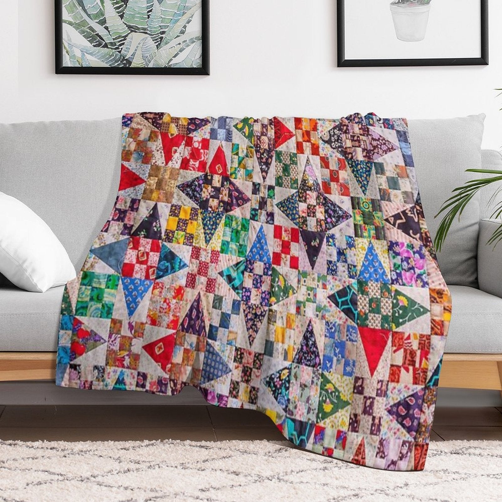 Patchwork Lightweight Throw Blanket