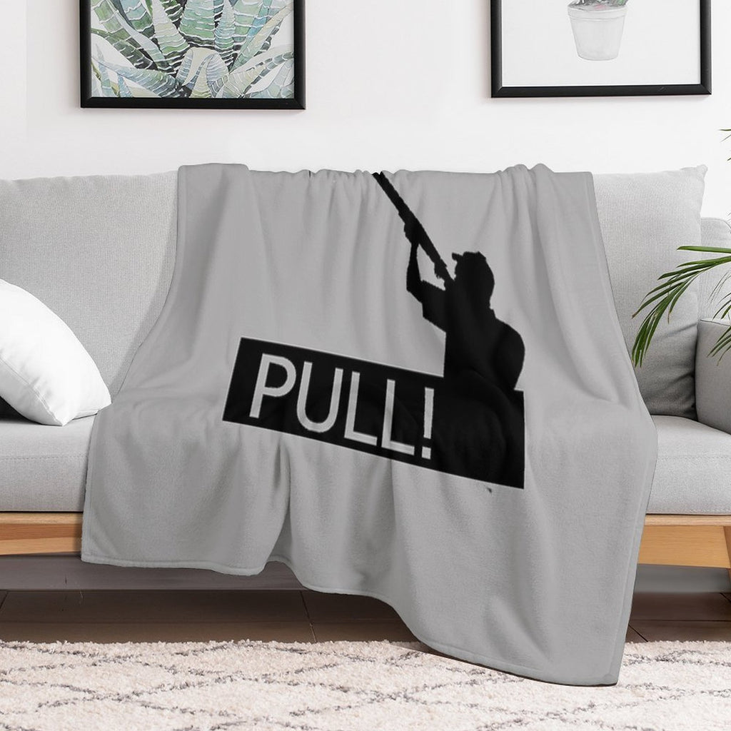 Skeet Clay Shooting Pigeon Trap Bird Hunters PULL! Shrink-resistant Throw Blanket