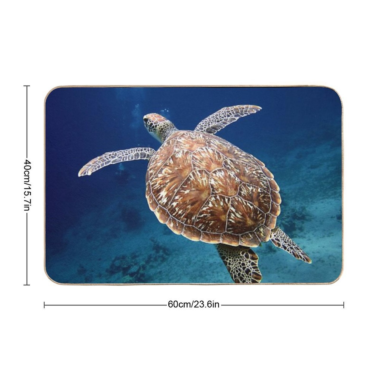 Blue Ocean Sea Turtle - Summer Sea Swimming  Turtle  Fade-Resistant Bath Mat