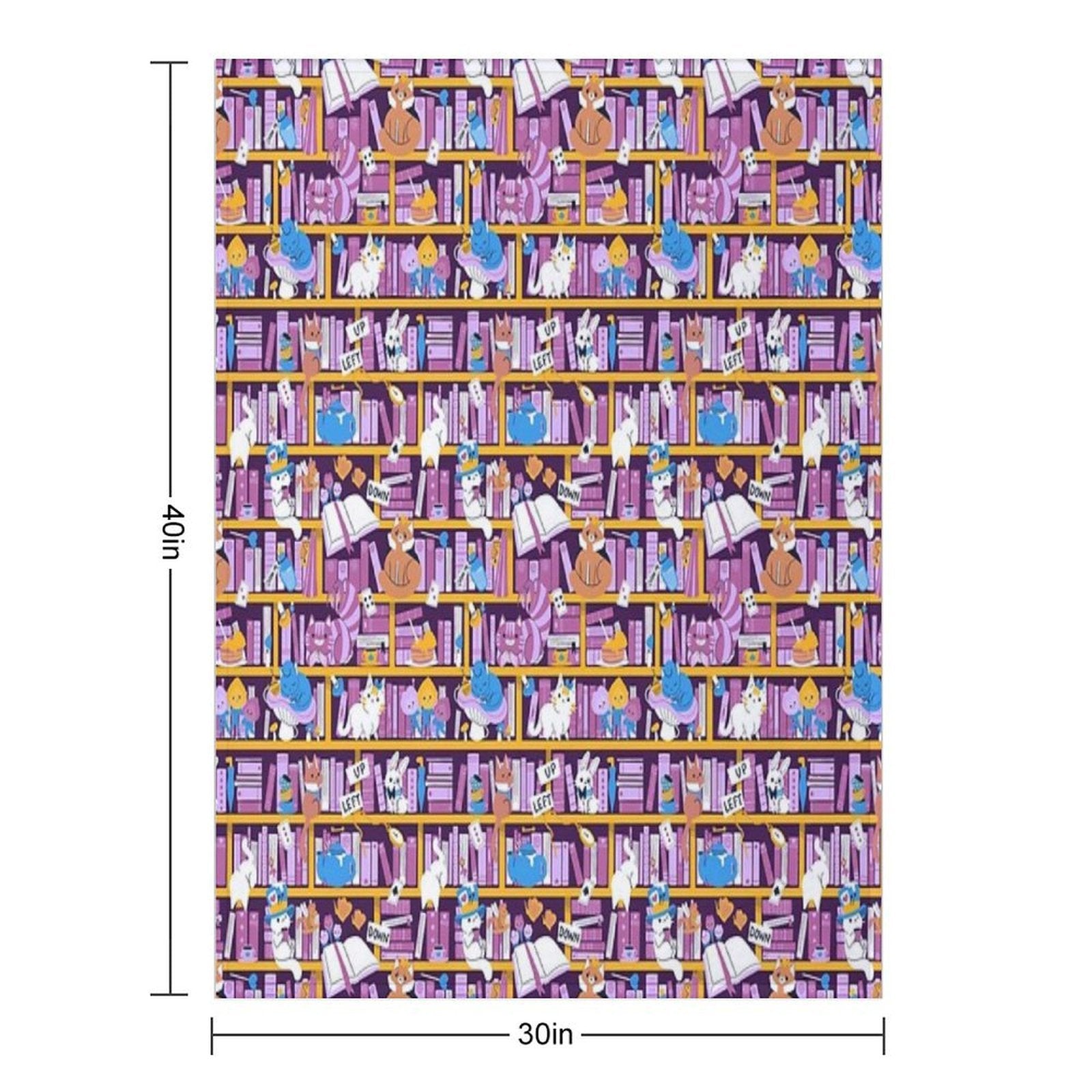 Library in Wonderland Sustainable Throw Blanket