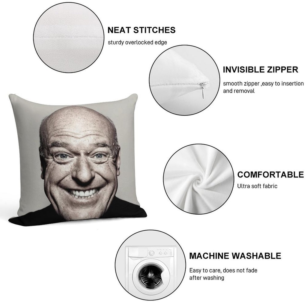 Hank Schrader Dean Norris Happy Face Soft Durable Construction Throw Pillow