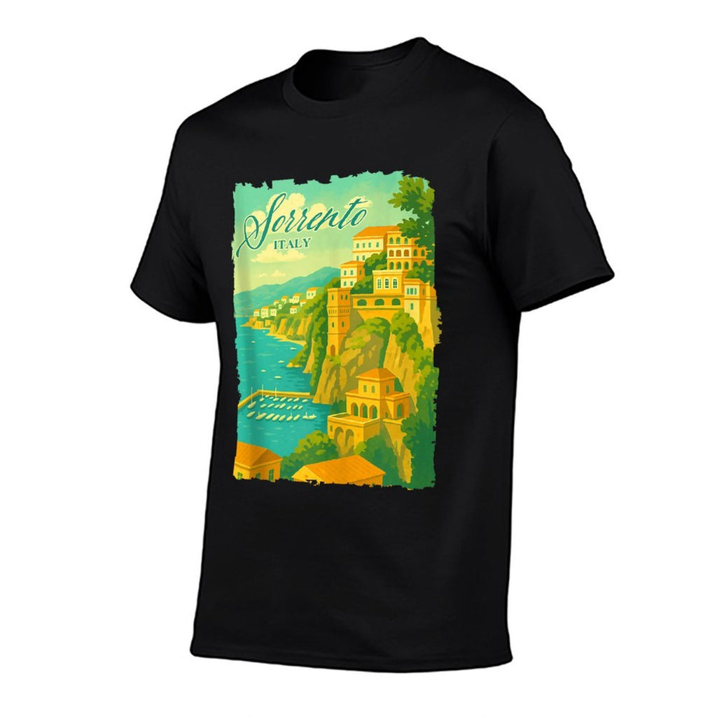 Sorrento Italy Traveling Trip Meet Me In Sorrento Souvenir  Ribbed Collar T-Shirt