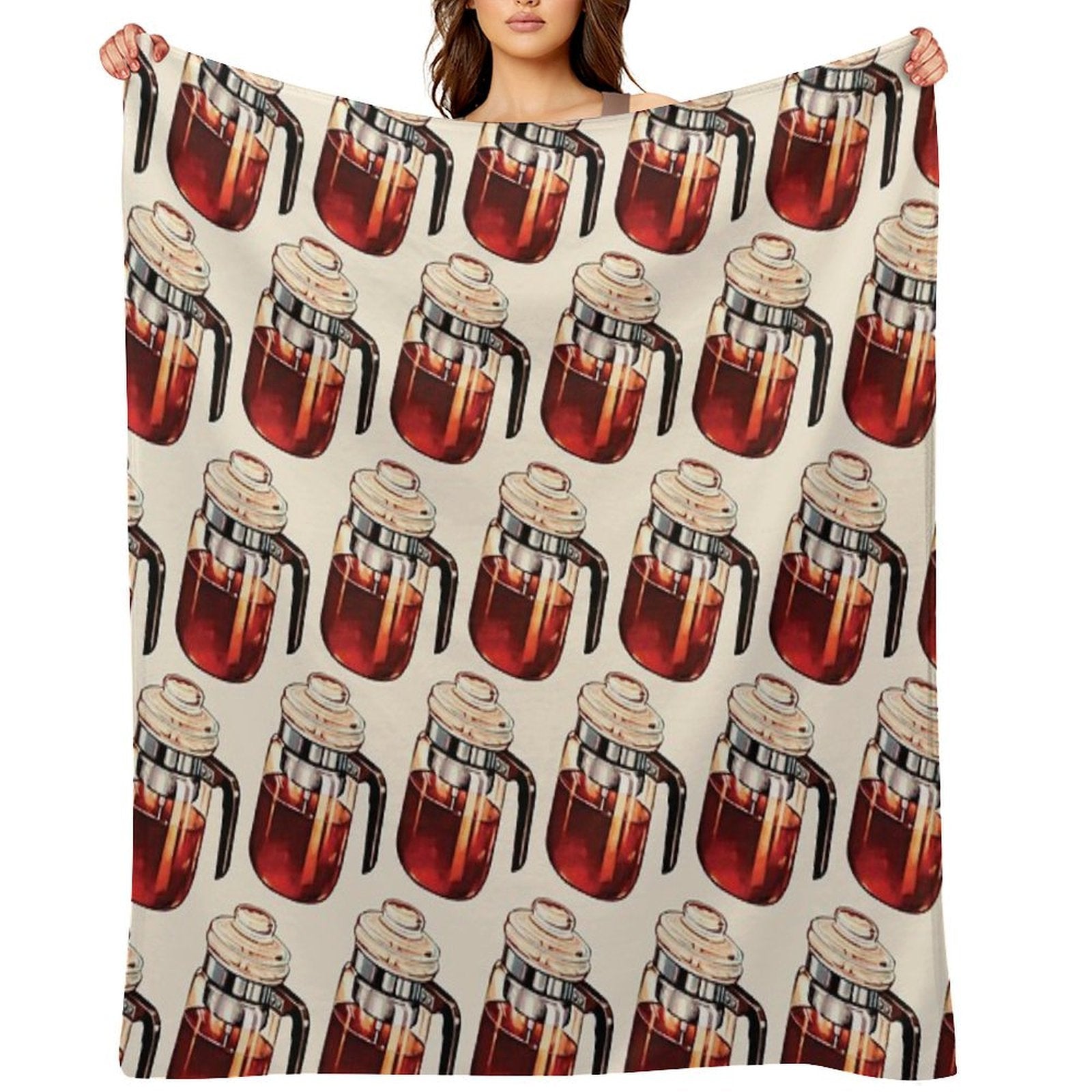 Coffee Percolator Pattern Quick-dry Throw Blanket