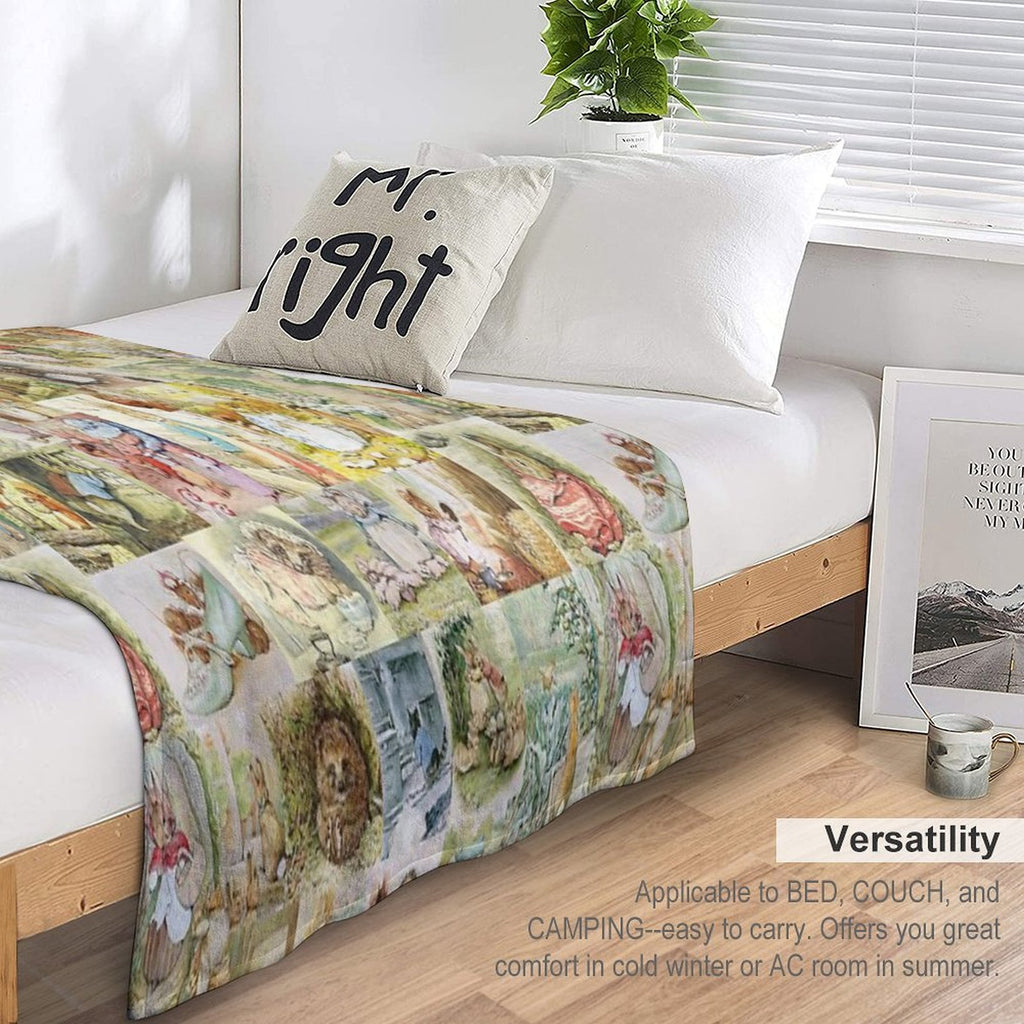 Beatrix Potter Collage Versatility Throw Blanket
