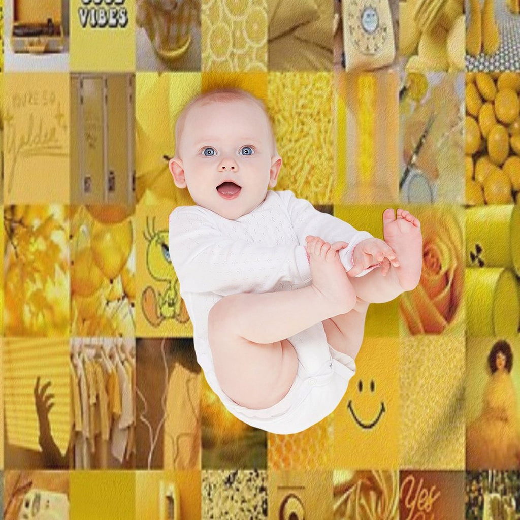 Yellow Vibes Collage Multi-functional Throw Blanket