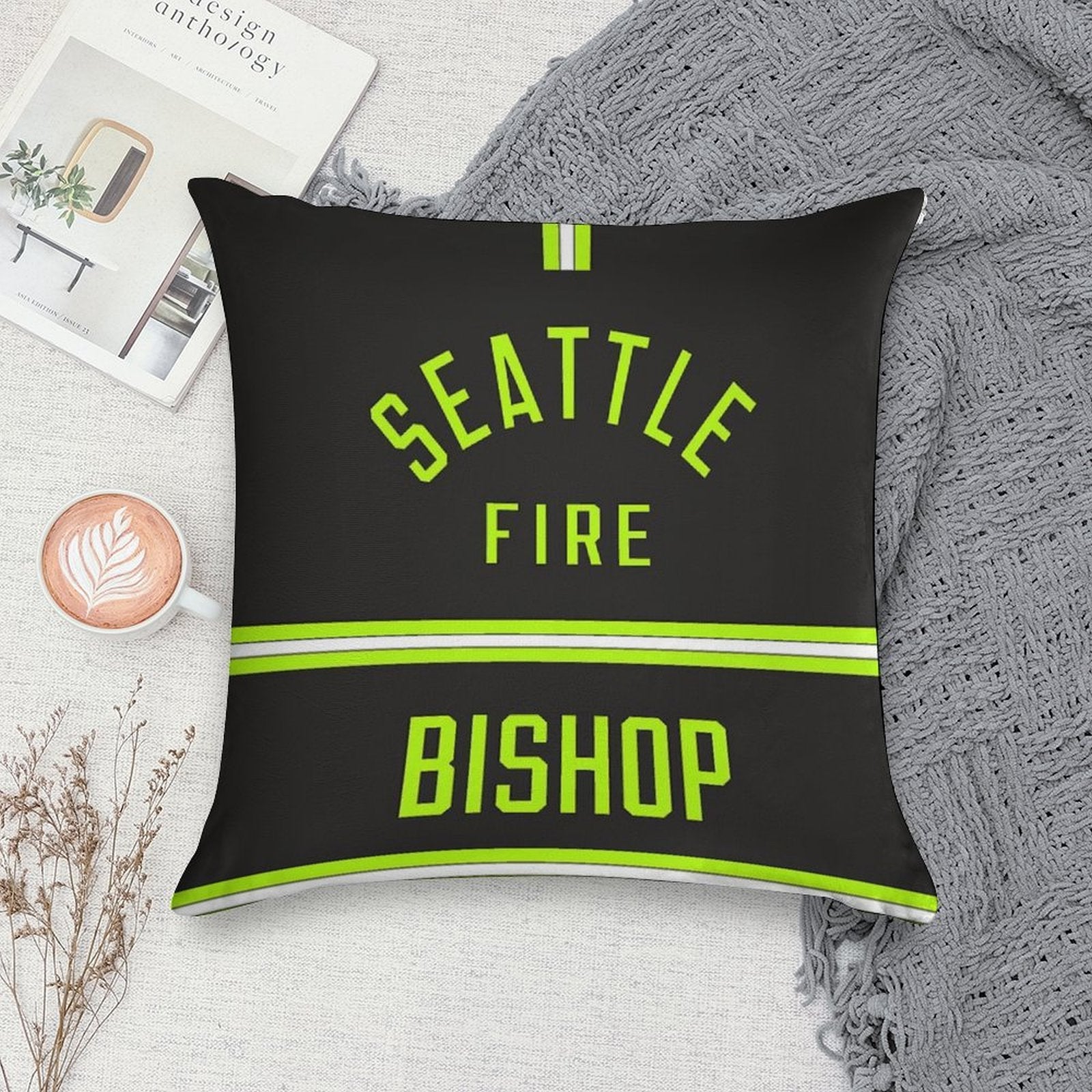 Station 19 - Seattle Fire Bishop Turnouts Pillow Soft Hidden Zipper Throw Pillow