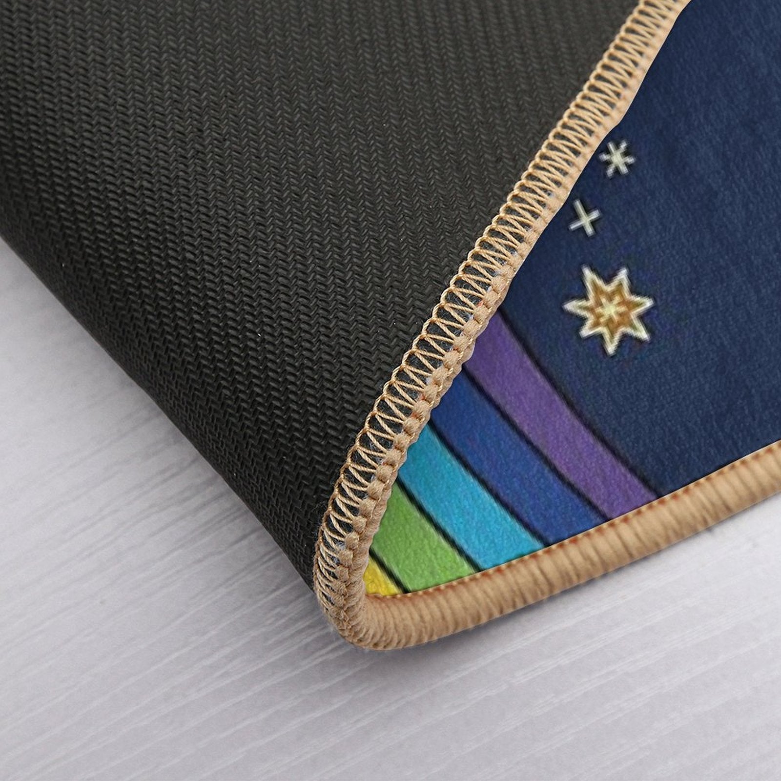 Rainbow Blue Background  Dirt-Trapping Bath Mat