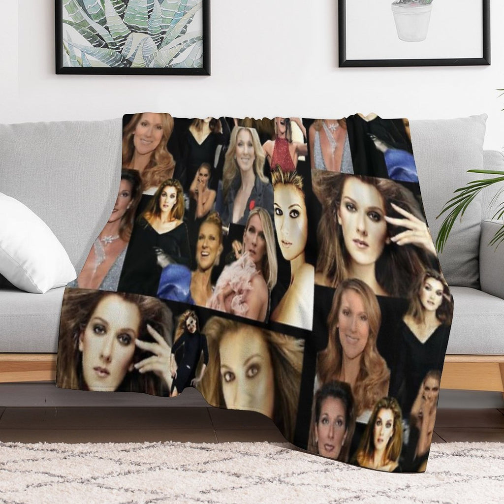 Celine Dion Collage Lightweight Throw Blanket