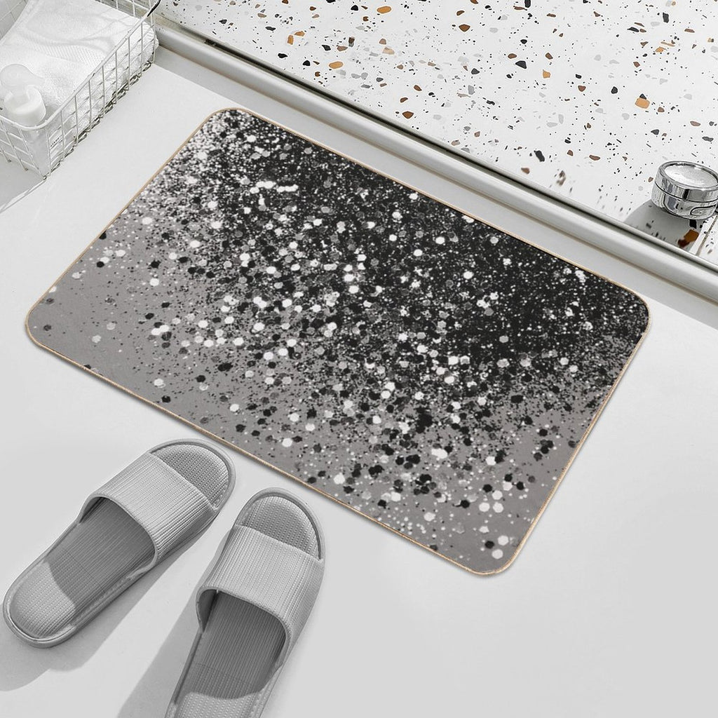 Silver Gray Glam #1 #decor #art (Photo of Glitter Only - Not Reflective)  Slip-Resistant Bath Mat