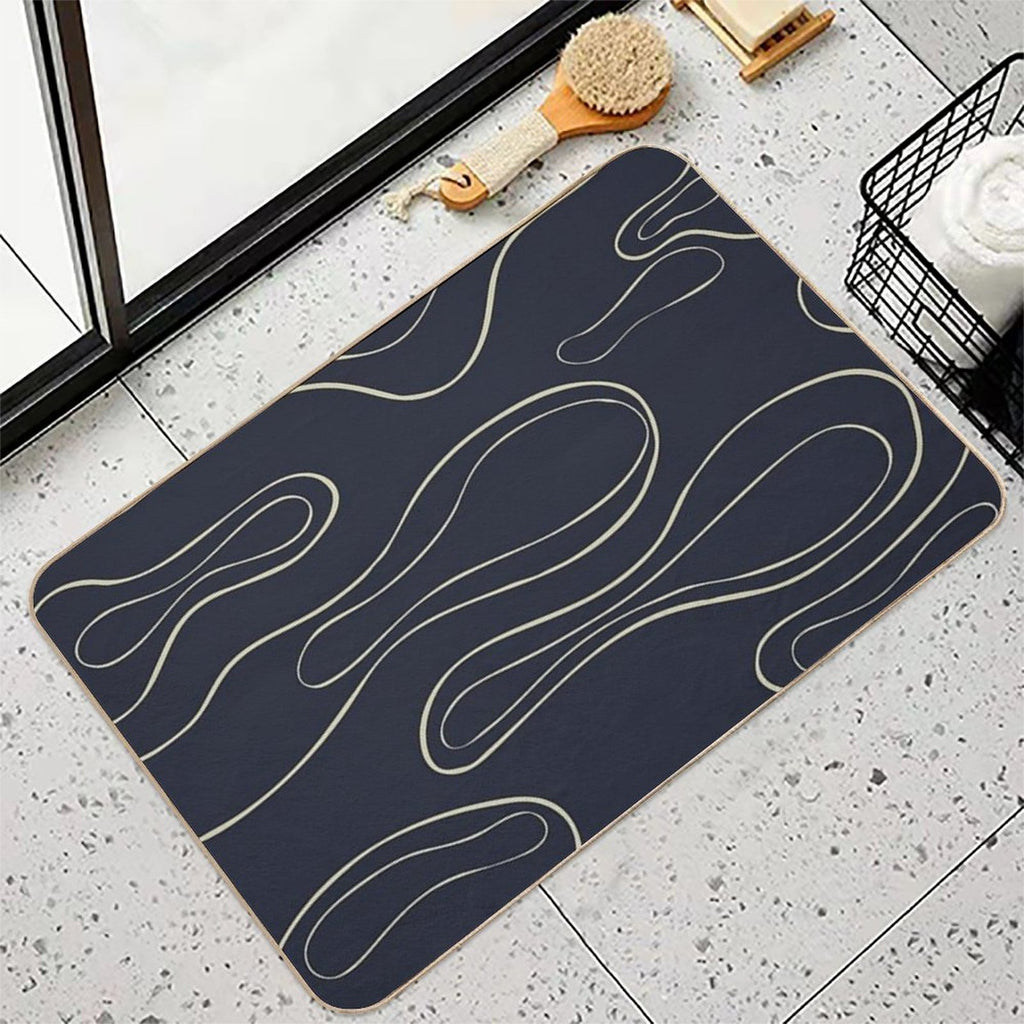 Night Waves  Fade-Resistant Bath Mat