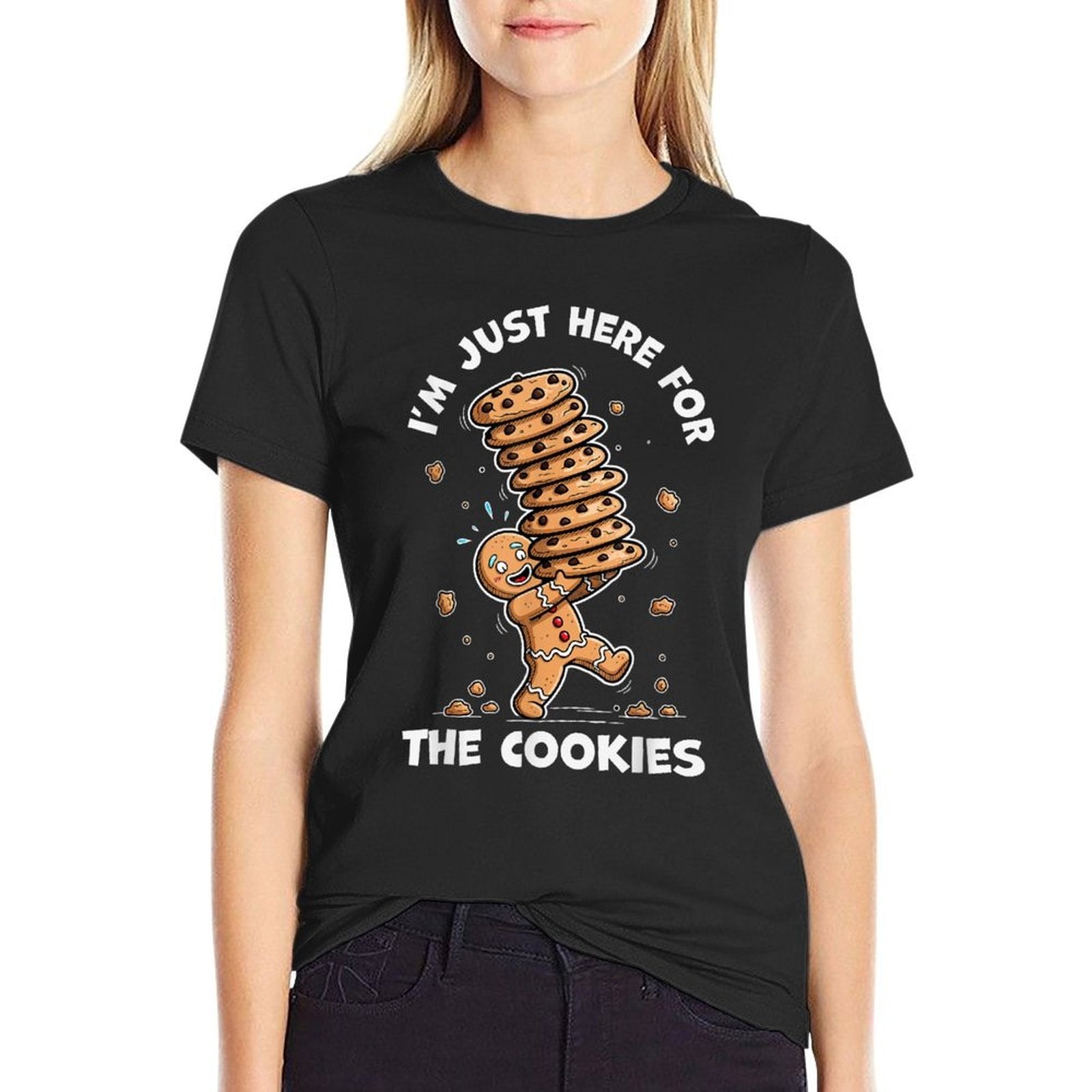 Im Just Here for The Cookies Gingerbread Christmas Kids Boys  Fade-proof Color T-Shirt