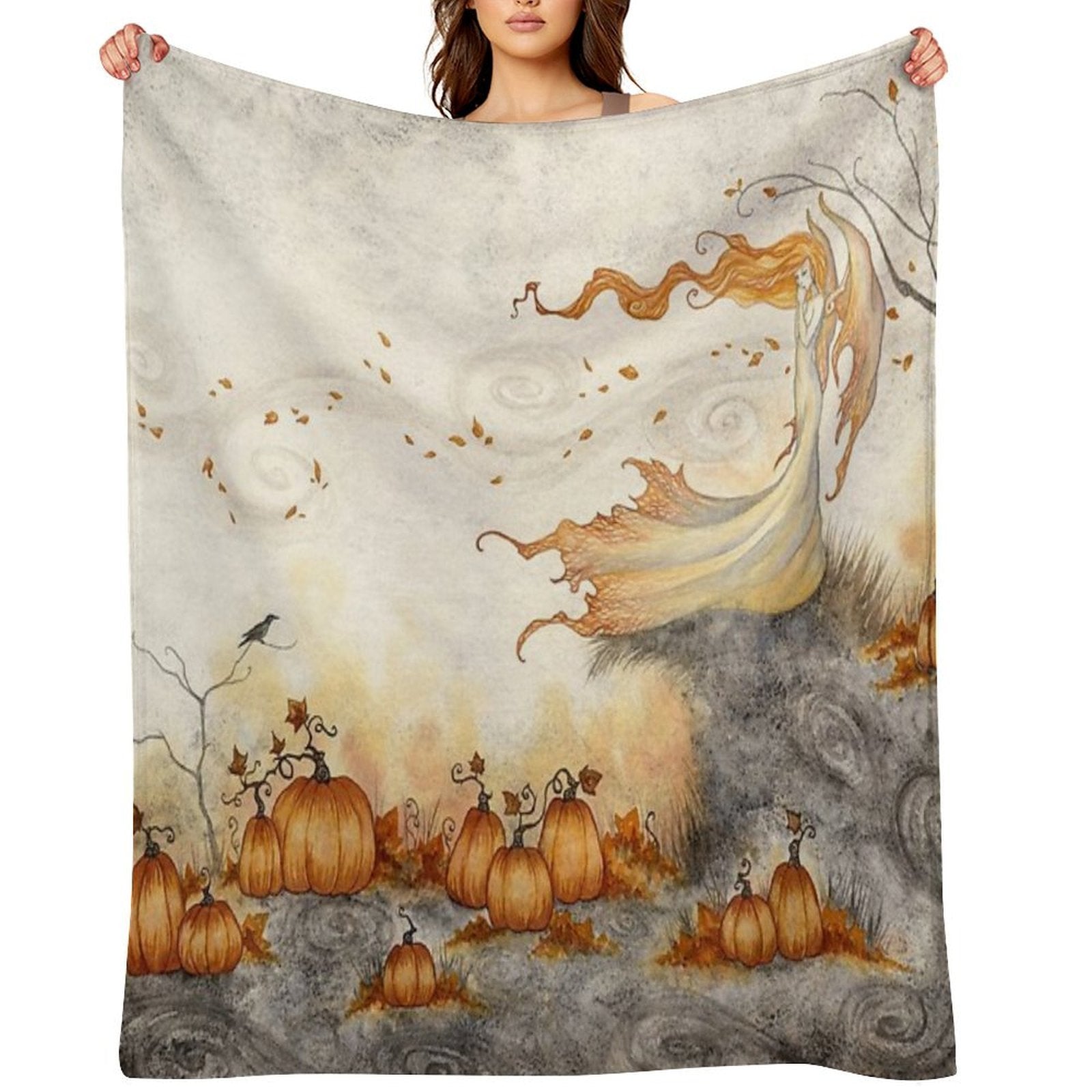 Whispers in The Pumpkin Patch Compact Throw Blanket