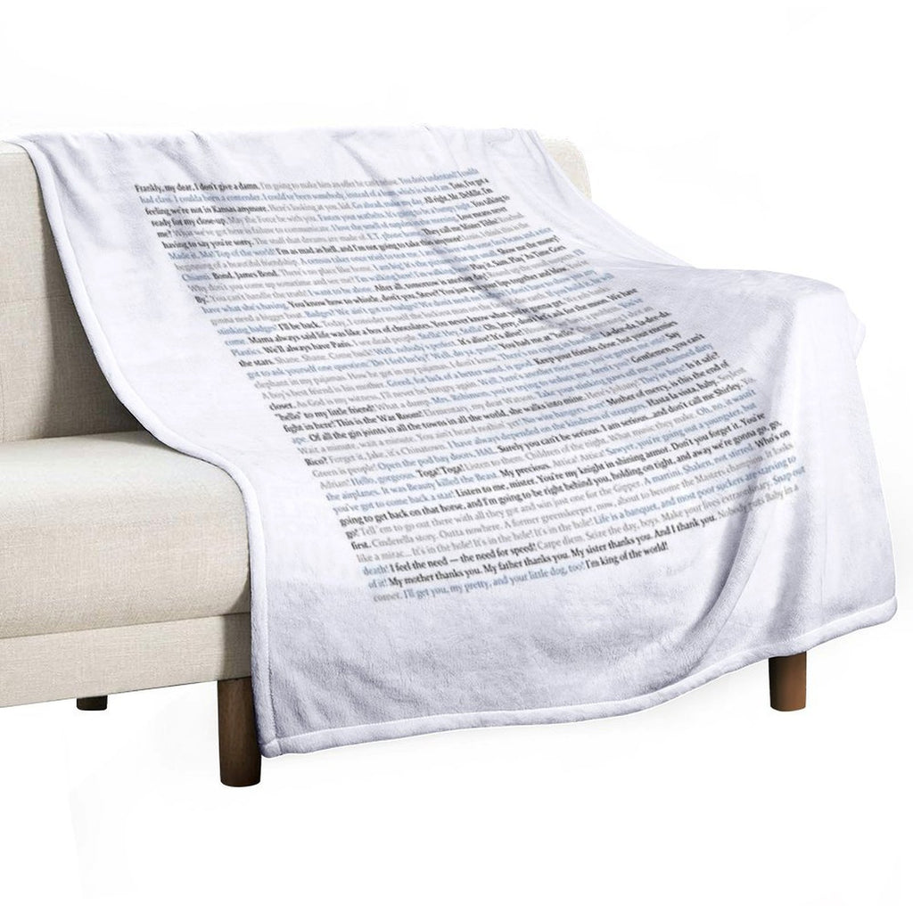 Movie Quotes Quick-dry Throw Blanket