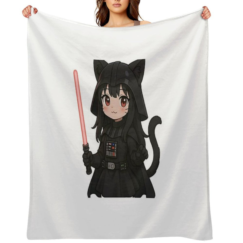 Kawaii Darth Vader Cat Girl Premium Throw Blanket