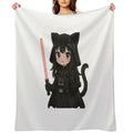 Kawaii Darth Vader Cat Girl Premium Throw Blanket