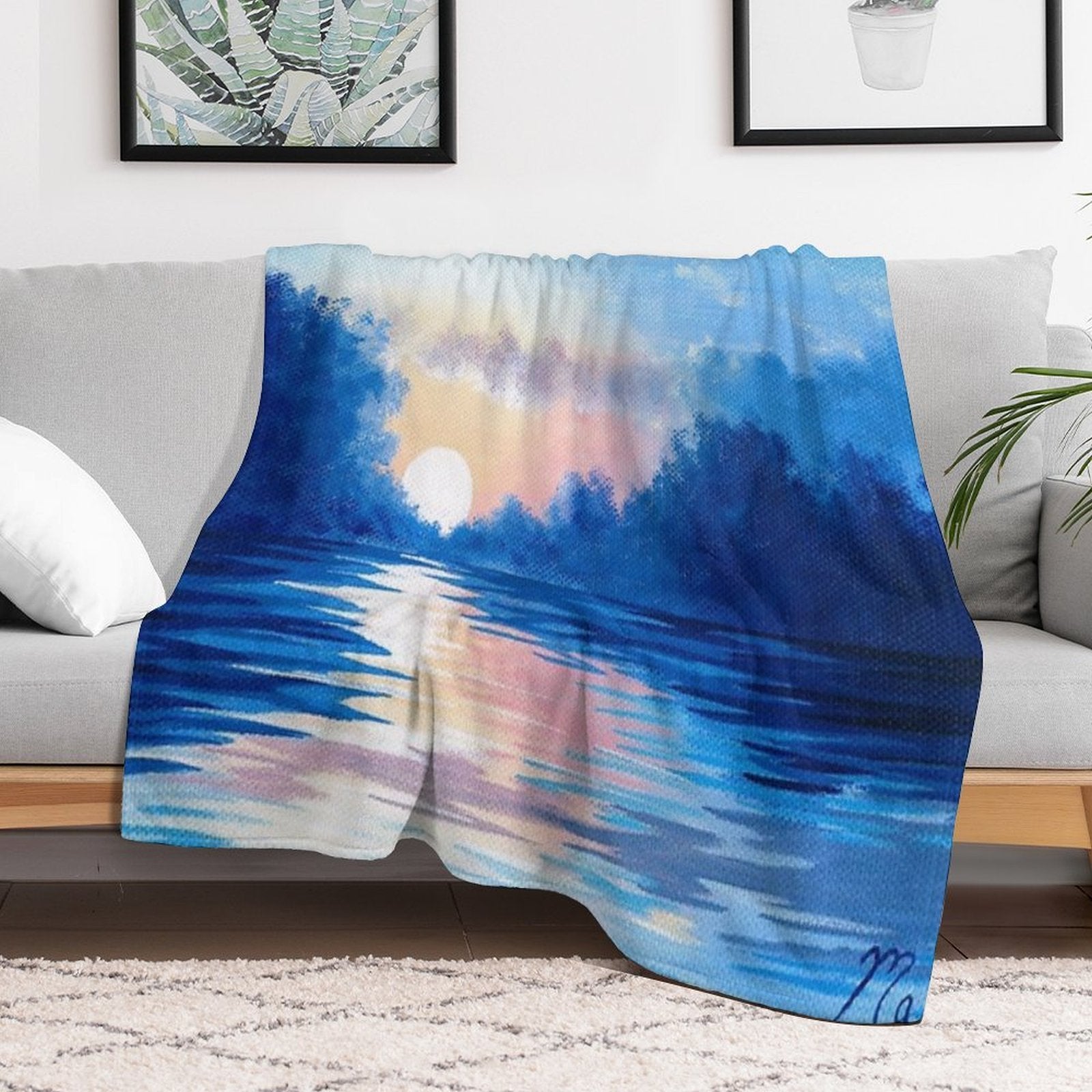 Blue Daybreak Durable Throw Blanket