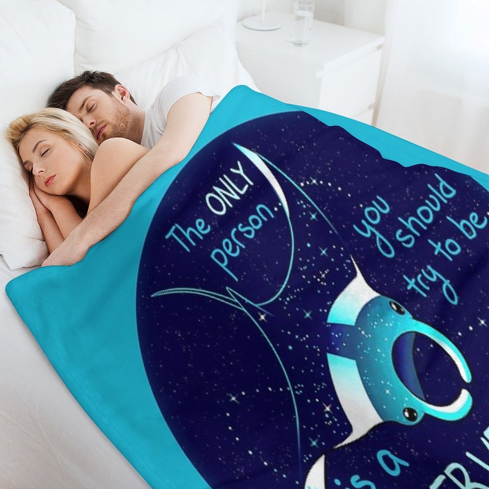The Only Person You Should Try to Be Galaxy Manta Ray All-season Throw Blanket