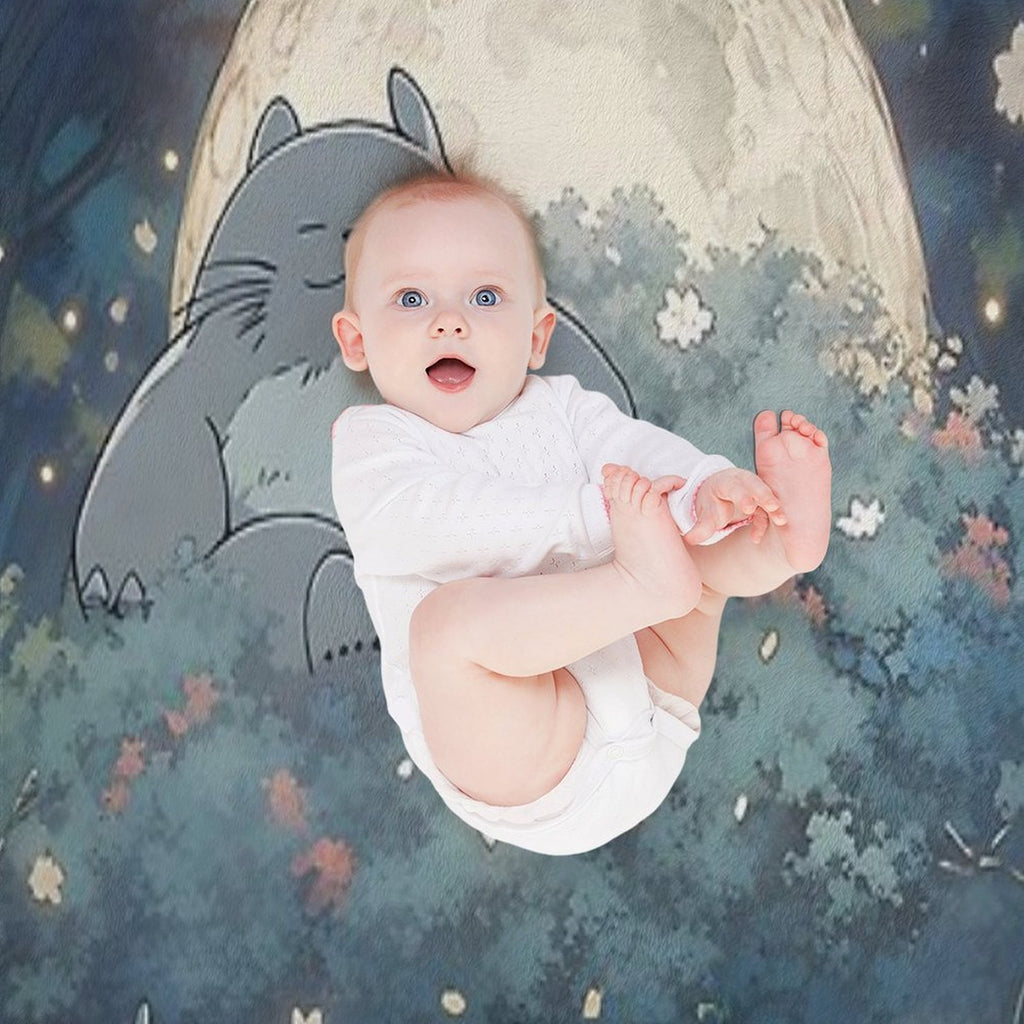 Explore The Enchanting World of My Neighbor Totoro XI Original Art And Illustrations Online Travel-friendly Throw Blanket