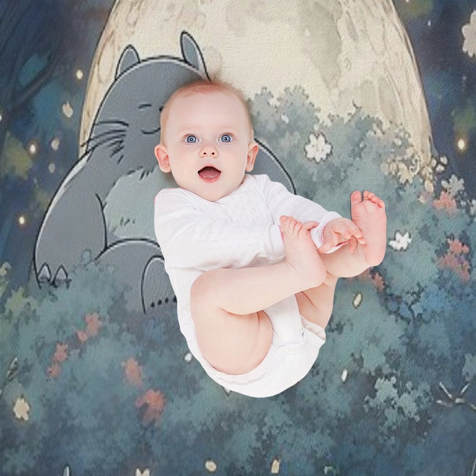 Explore The Enchanting World of My Neighbor Totoro XI Original Art And Illustrations Online Travel-friendly Throw Blanket