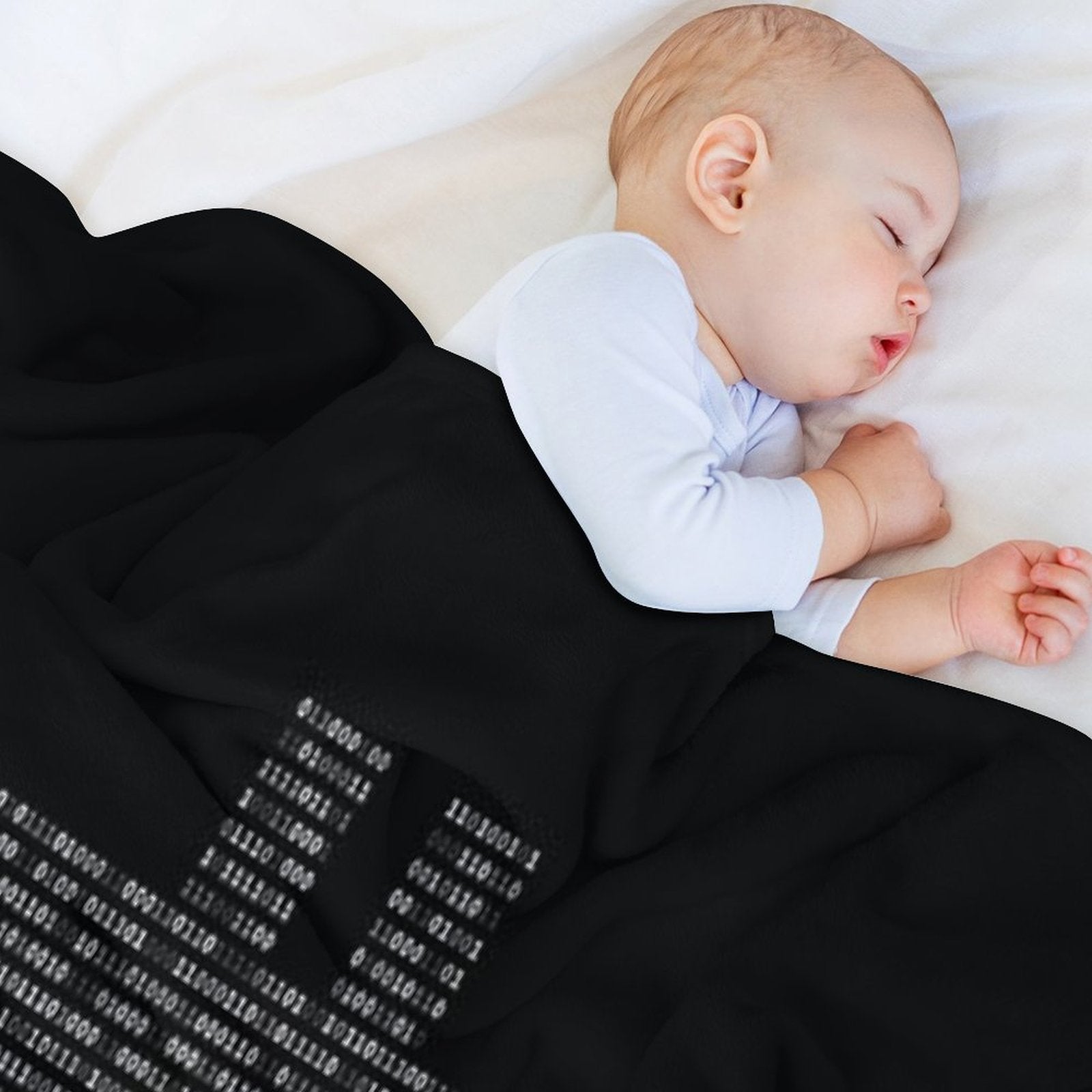 Bitcoin Binary Black Travel-friendly Throw Blanket