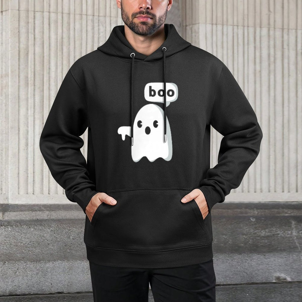 Thumbs Down Ghost Screaming Boo Disapproval Ghost Halloween Adjustable Hood Hoodie