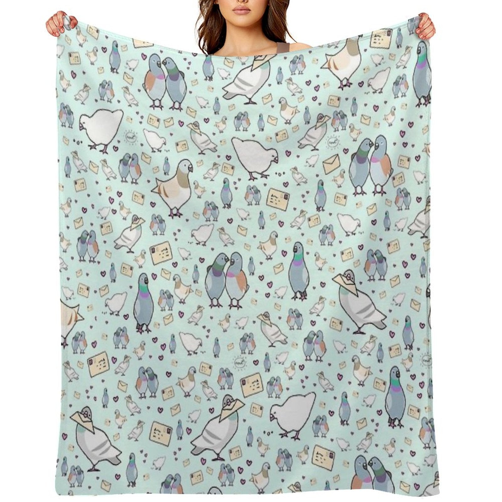 Pigeons Machine-washable Throw Blanket