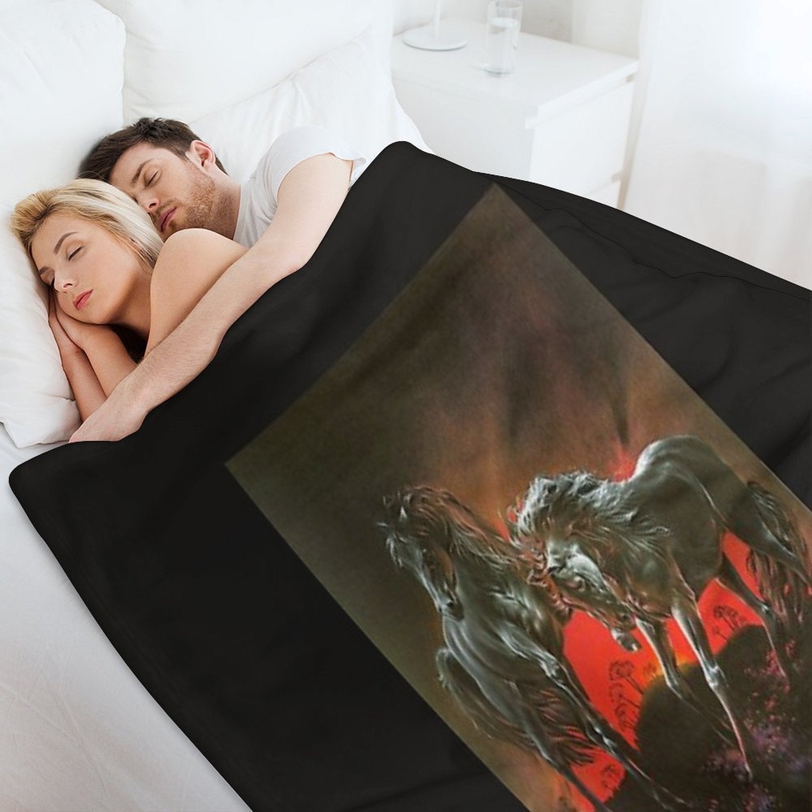 Dark Horses Durable Throw Blanket