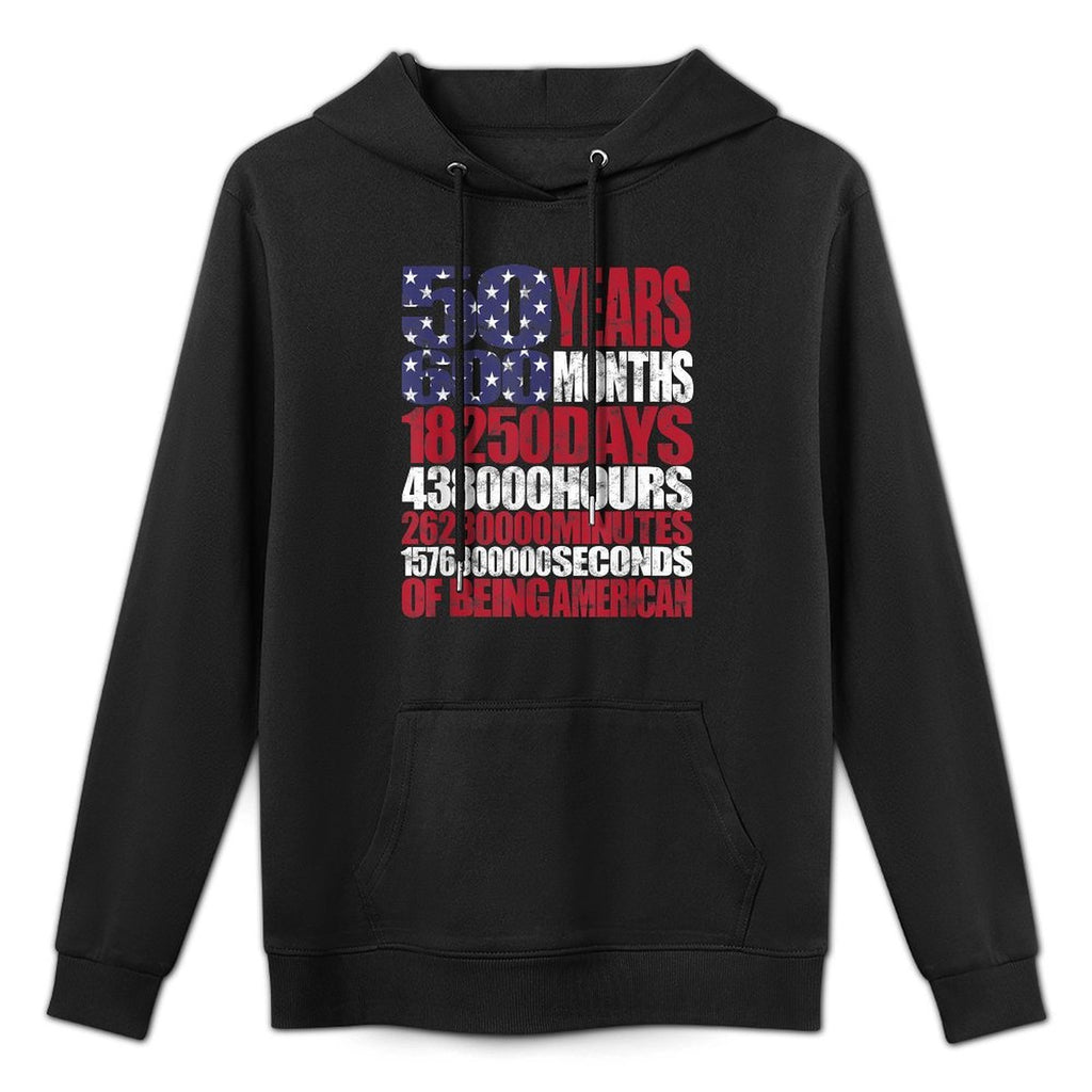 50 Years of Being American Usa Patriotic 50th Birthday Gift Shape Retention Hoodie