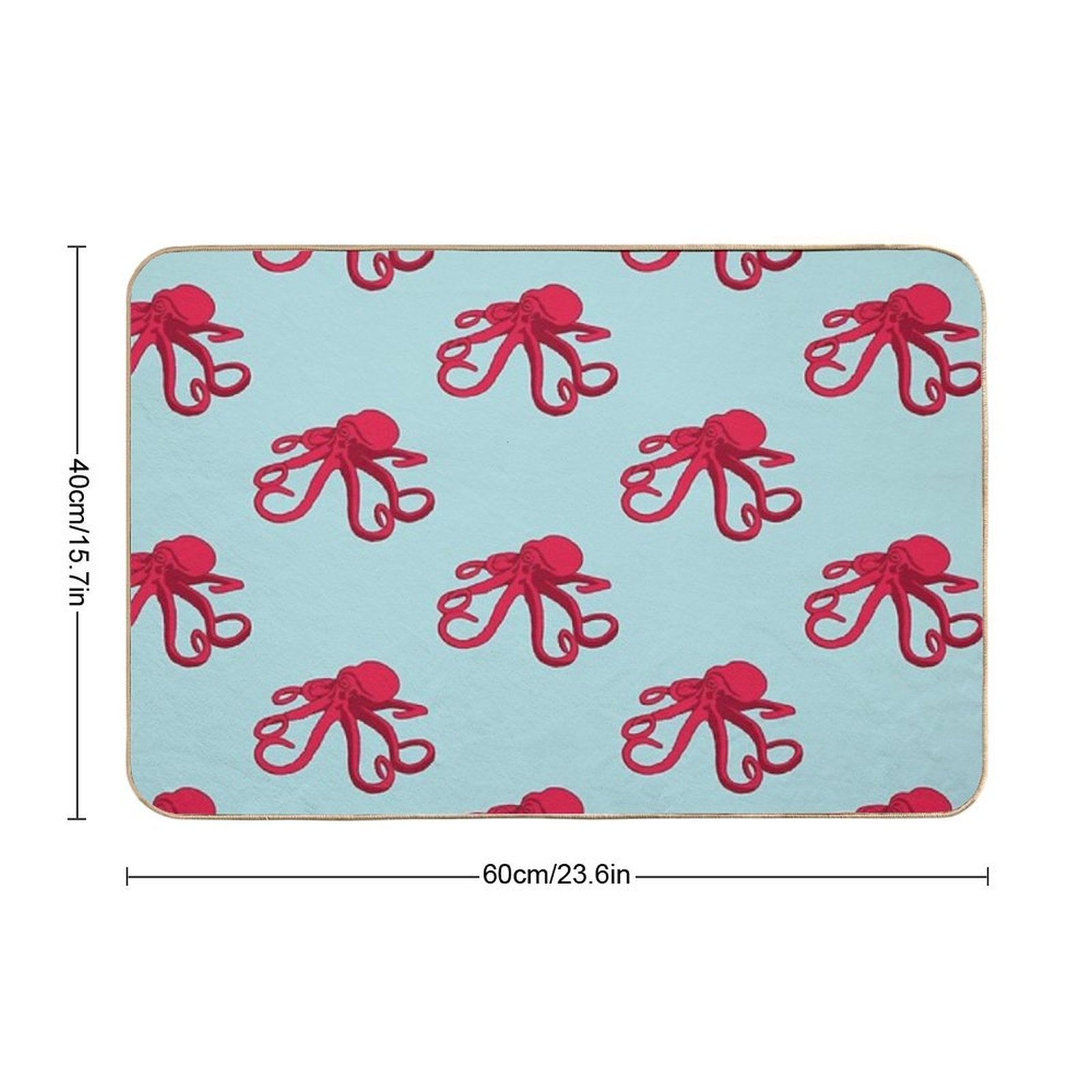 Red Octopus  Absorbent Bath Mat