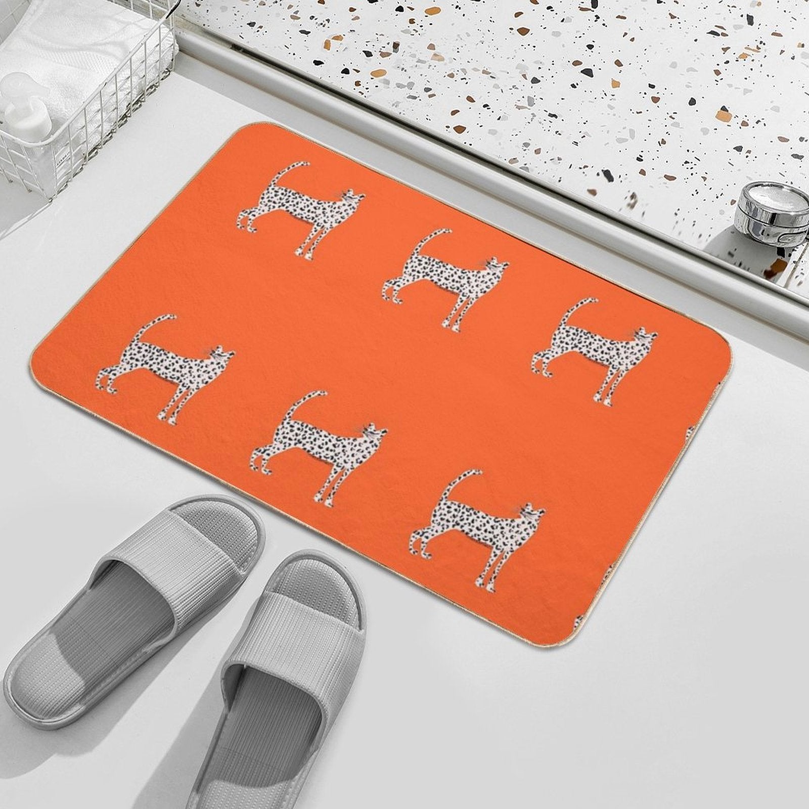 Pink Leopard  Odorless Bath Mat
