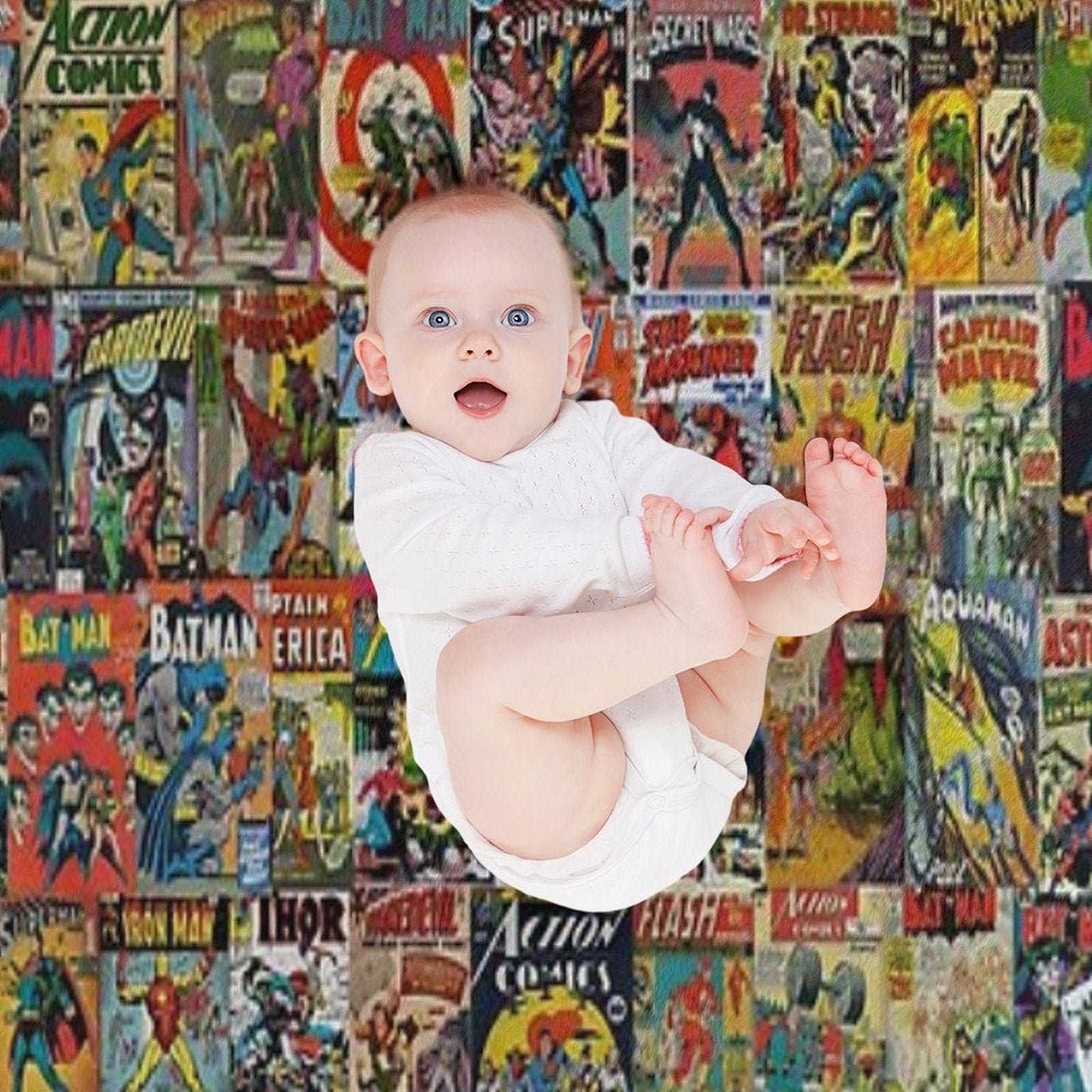 Vintage Comic Book Pattern Velvety-soft Throw Blanket
