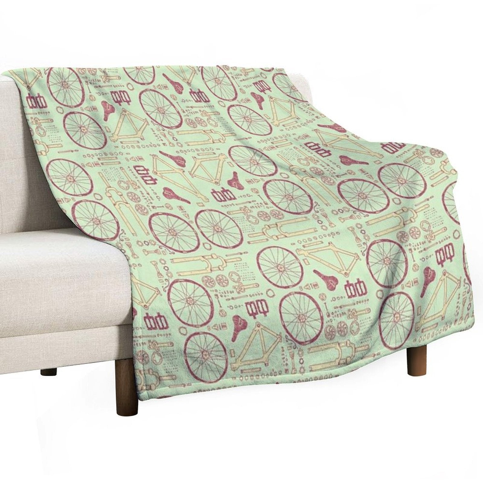 Bicycle Parts Compact Throw Blanket