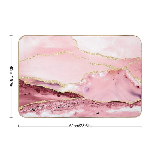 Beautiful Mermaid Faux Marble With Gold Glitter Veins  Toxin-Free Bath Mat
