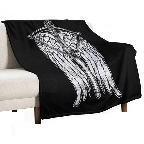 Angel Wings And Crossbow (Dirty) Velvety-soft Throw Blanket
