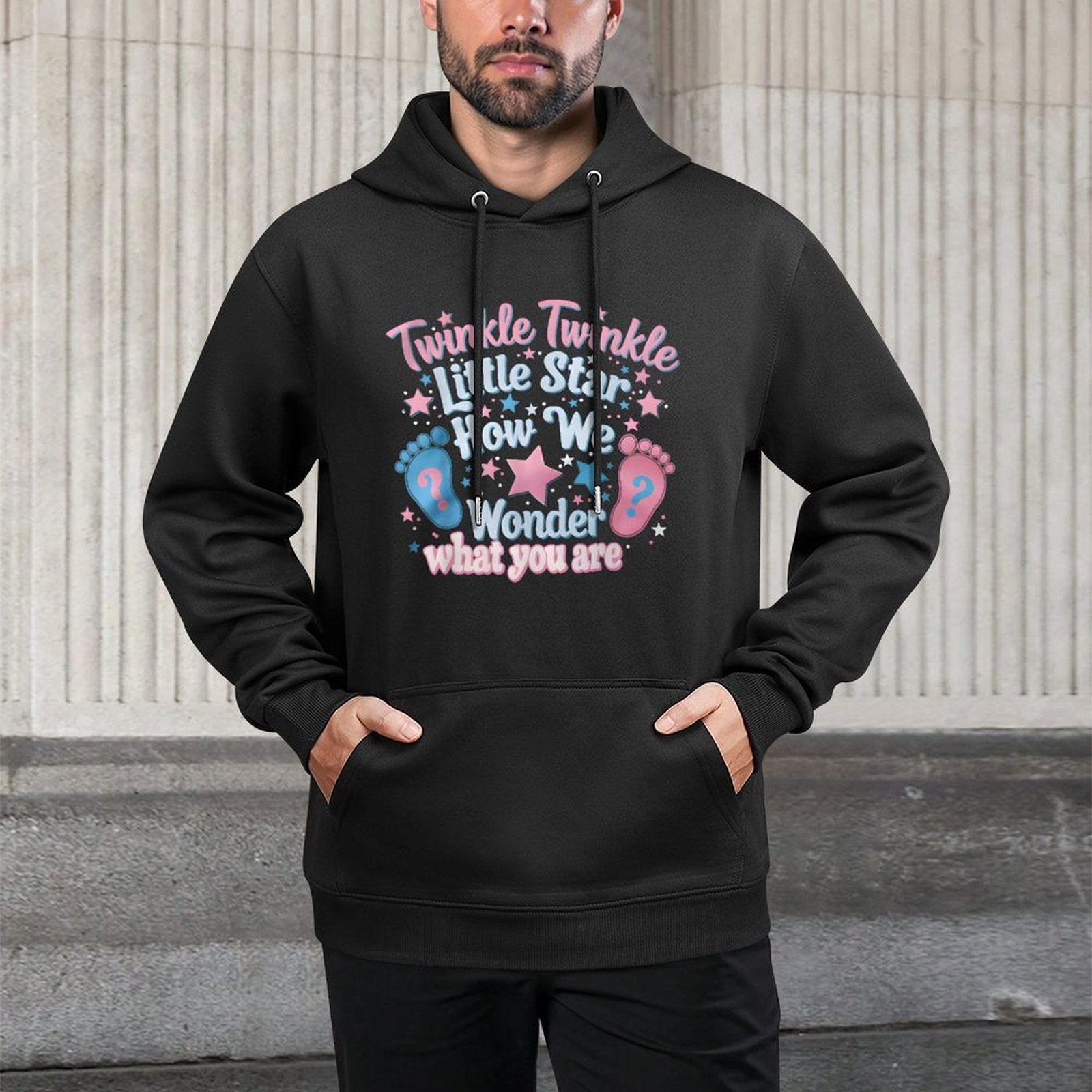 Twinkle Twinkle Little Star Gender Reveal Baby Shower Layering Staple Hoodie