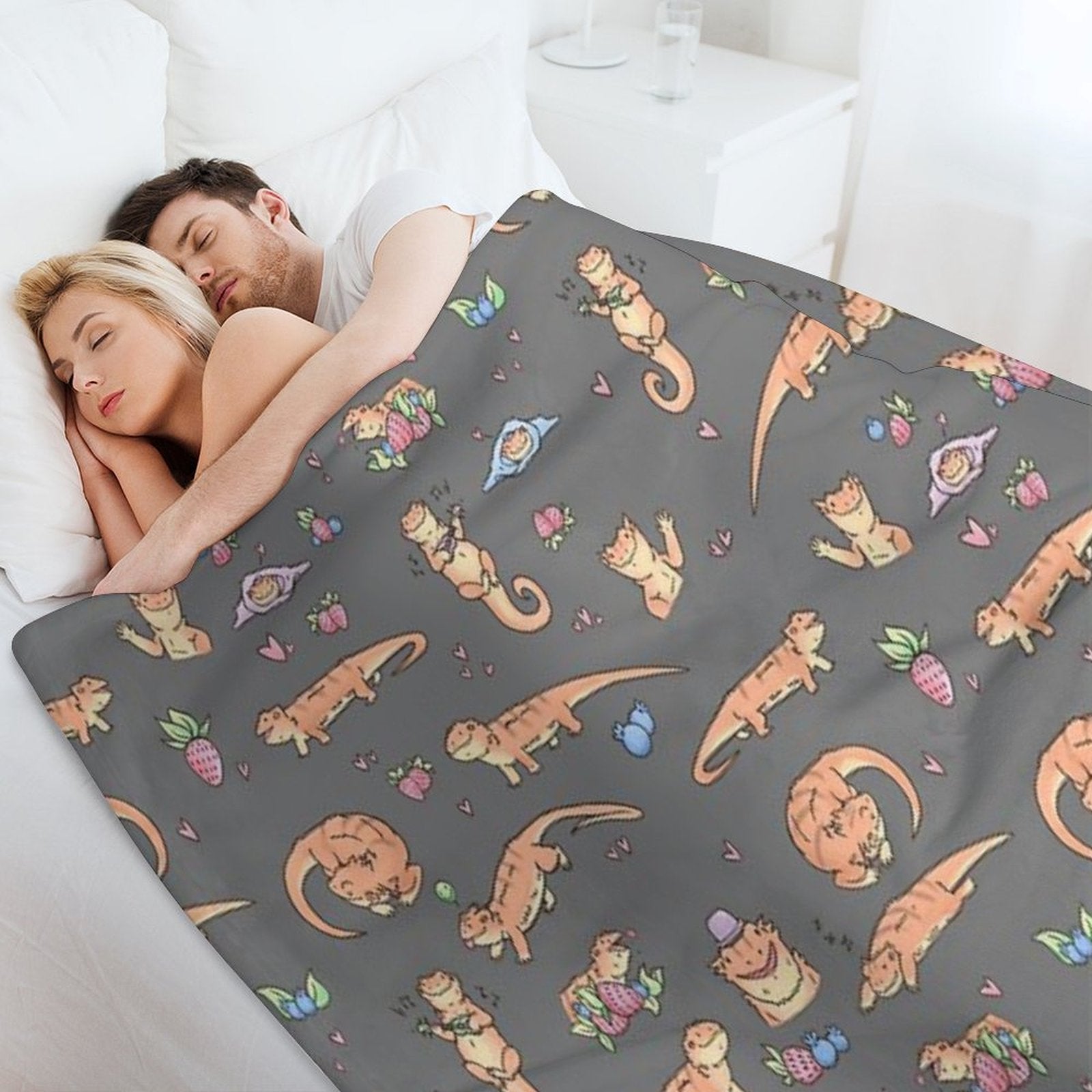 Dragons And Berries Machine-washable Throw Blanket