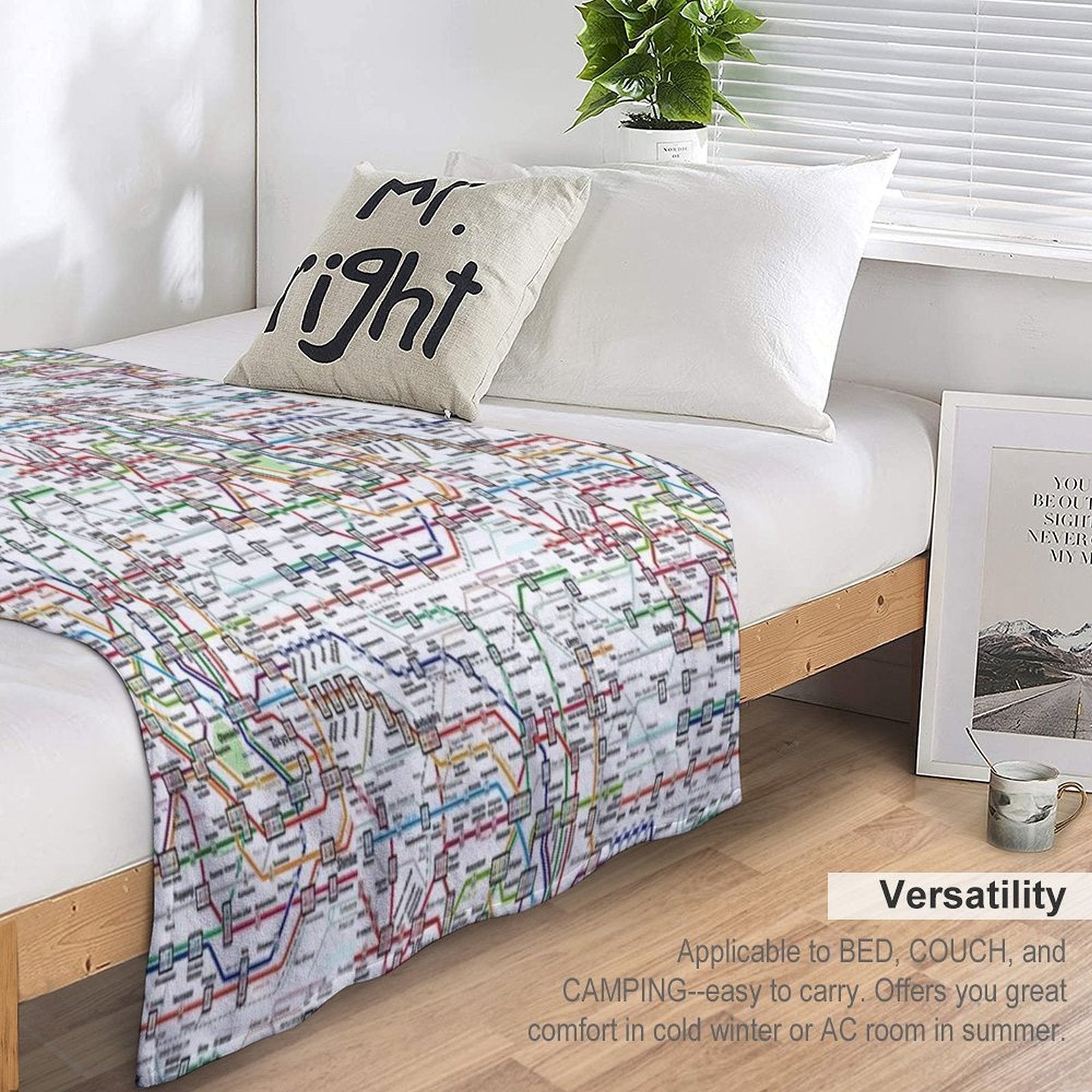Tokyo Subway Map Clock Compact Throw Blanket