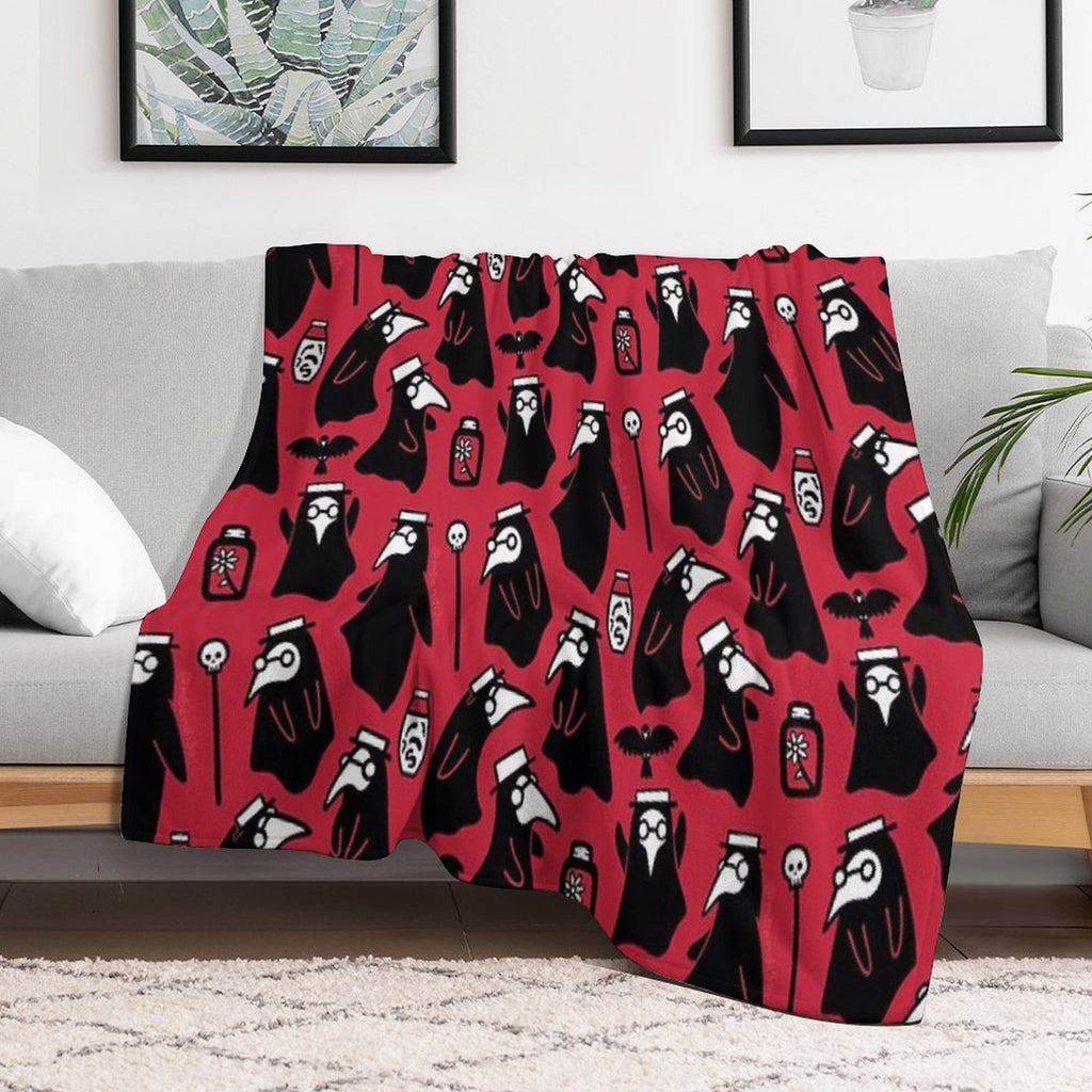 Plague Doctors Plush Throw Blanket