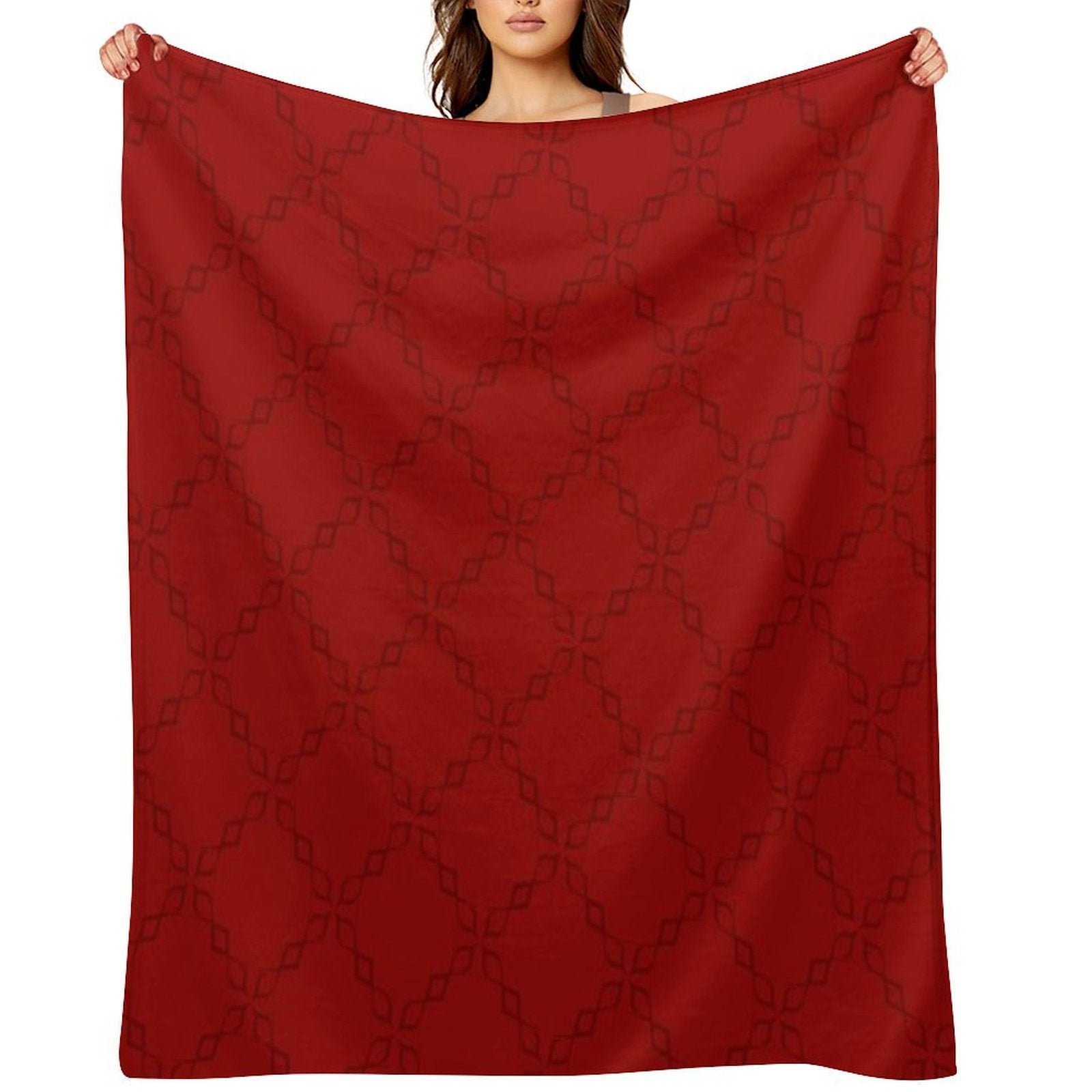Red Background Circle Chain Durable Throw Blanket