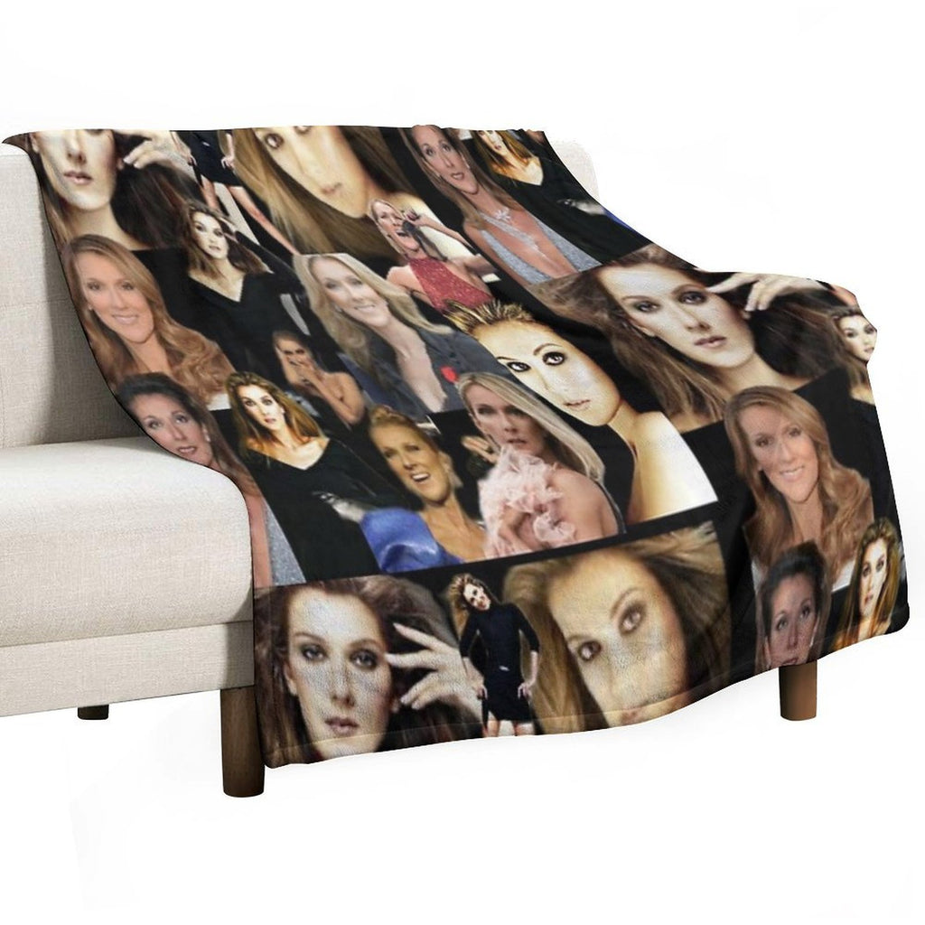Celine Dion Collage Lightweight Throw Blanket