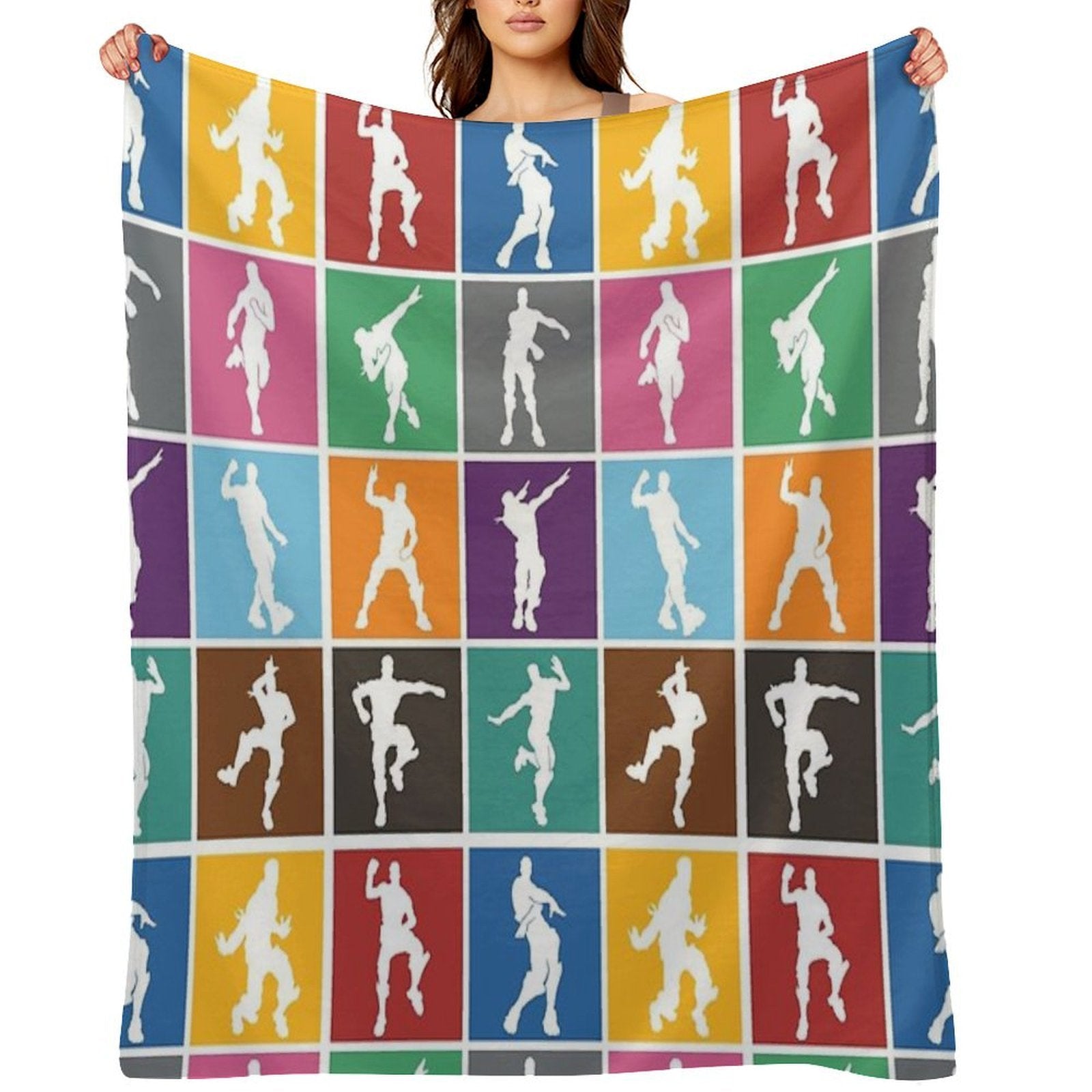 Battle Royale Victory Dance Rainbow Lattice Funny All-season Throw Blanket
