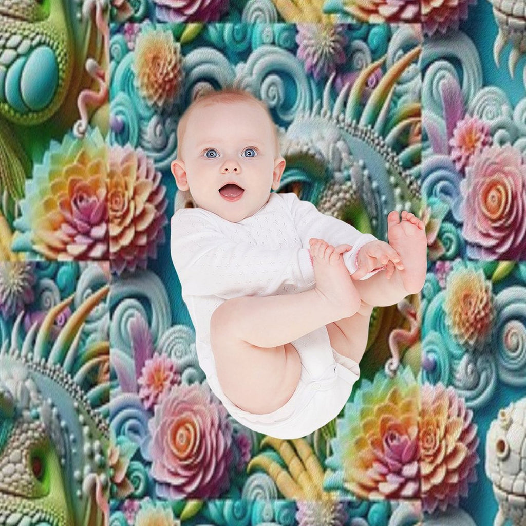 3D Iguana Machine-washable Throw Blanket